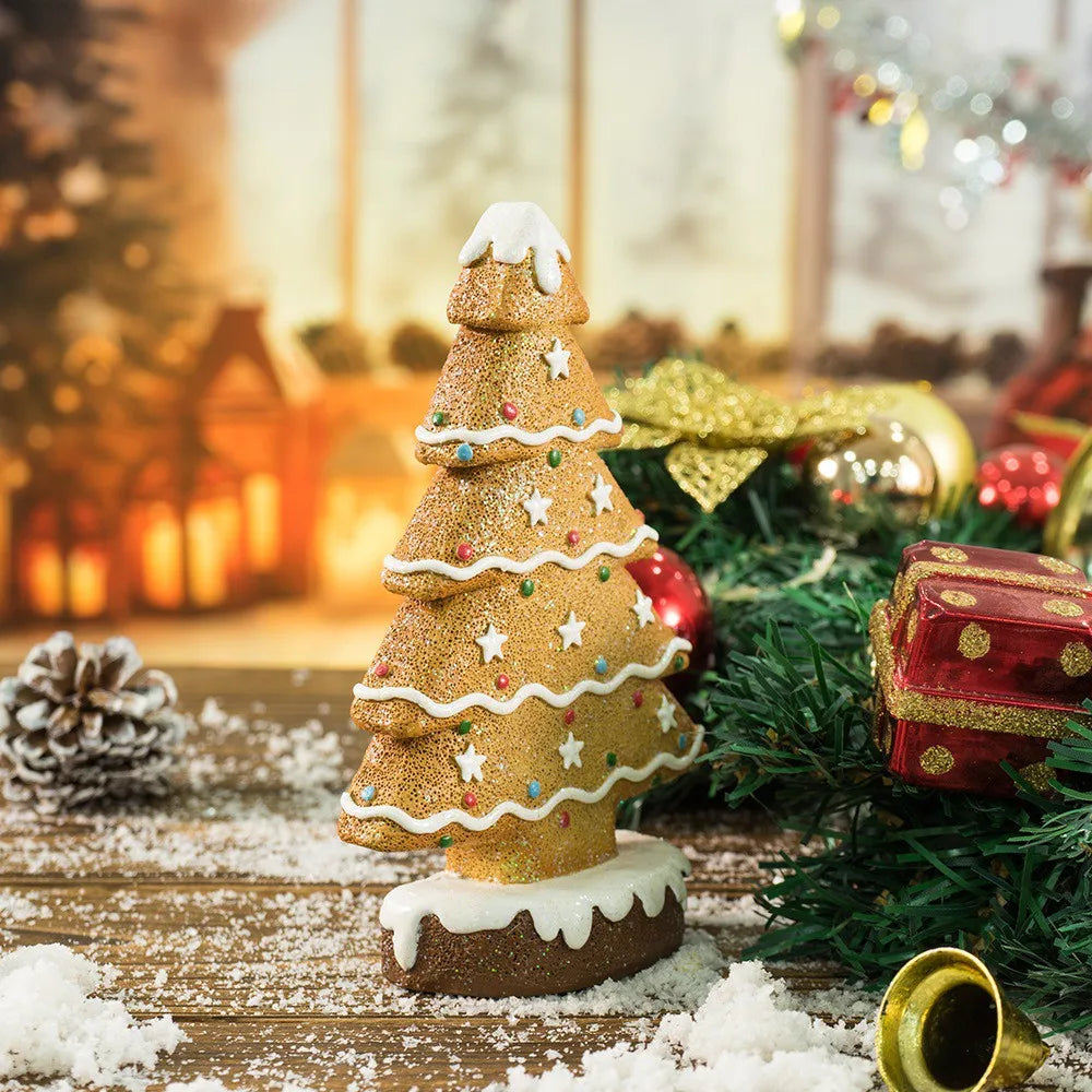 Charming 15cm Gingerbread Christmas Tree Figurine - Image 16