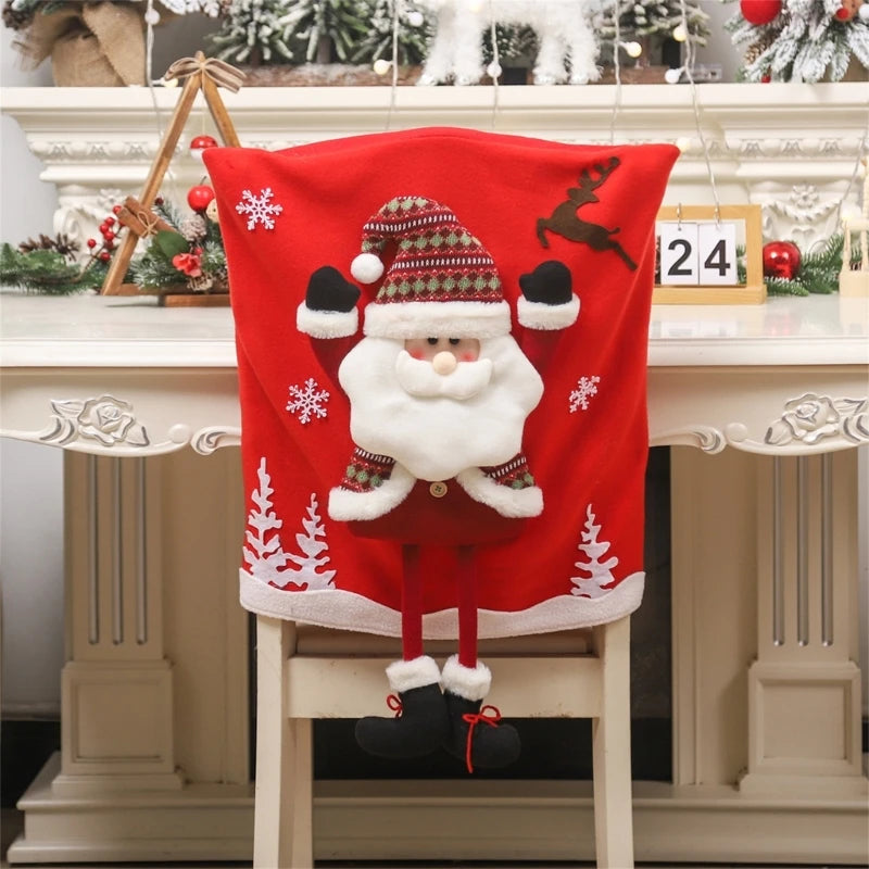 Festive Santa Chair Back Covers for Christmas - Image 5