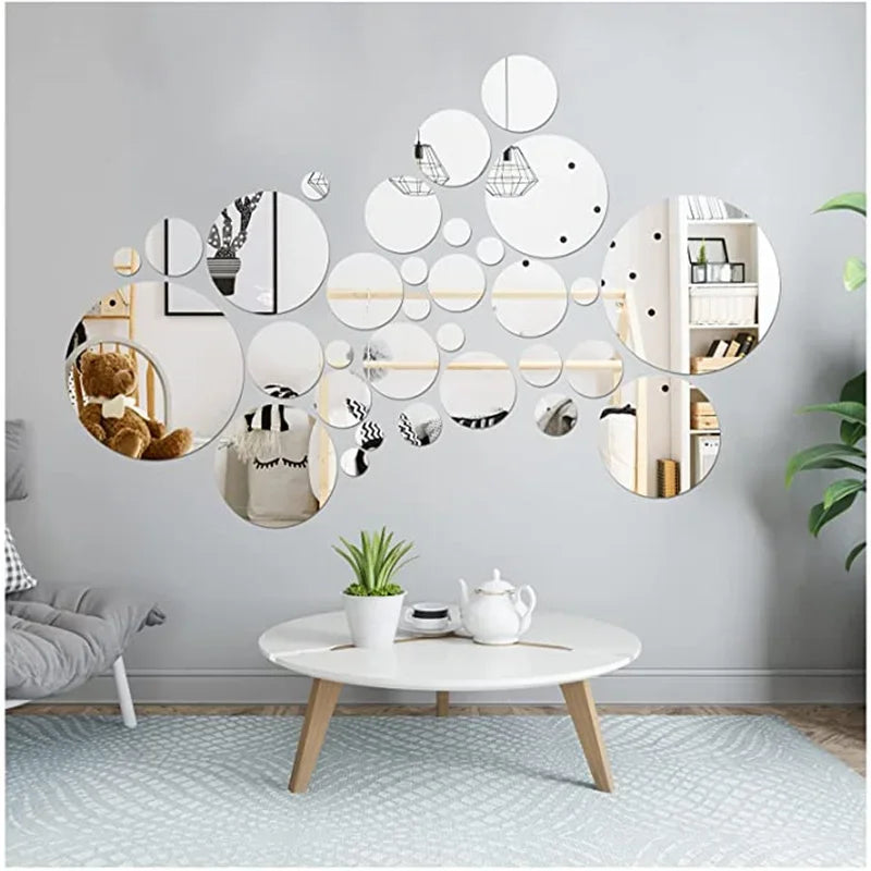 Festive Circular 3D Mirror Wall Decals for Christmas - Image 5