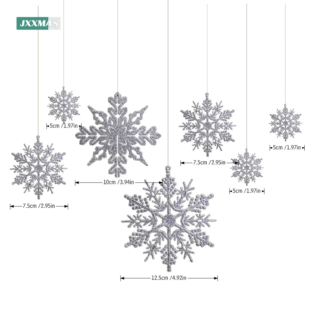 40Pcs Silver Glitter Christmas Snowflake Ornaments - Image 7