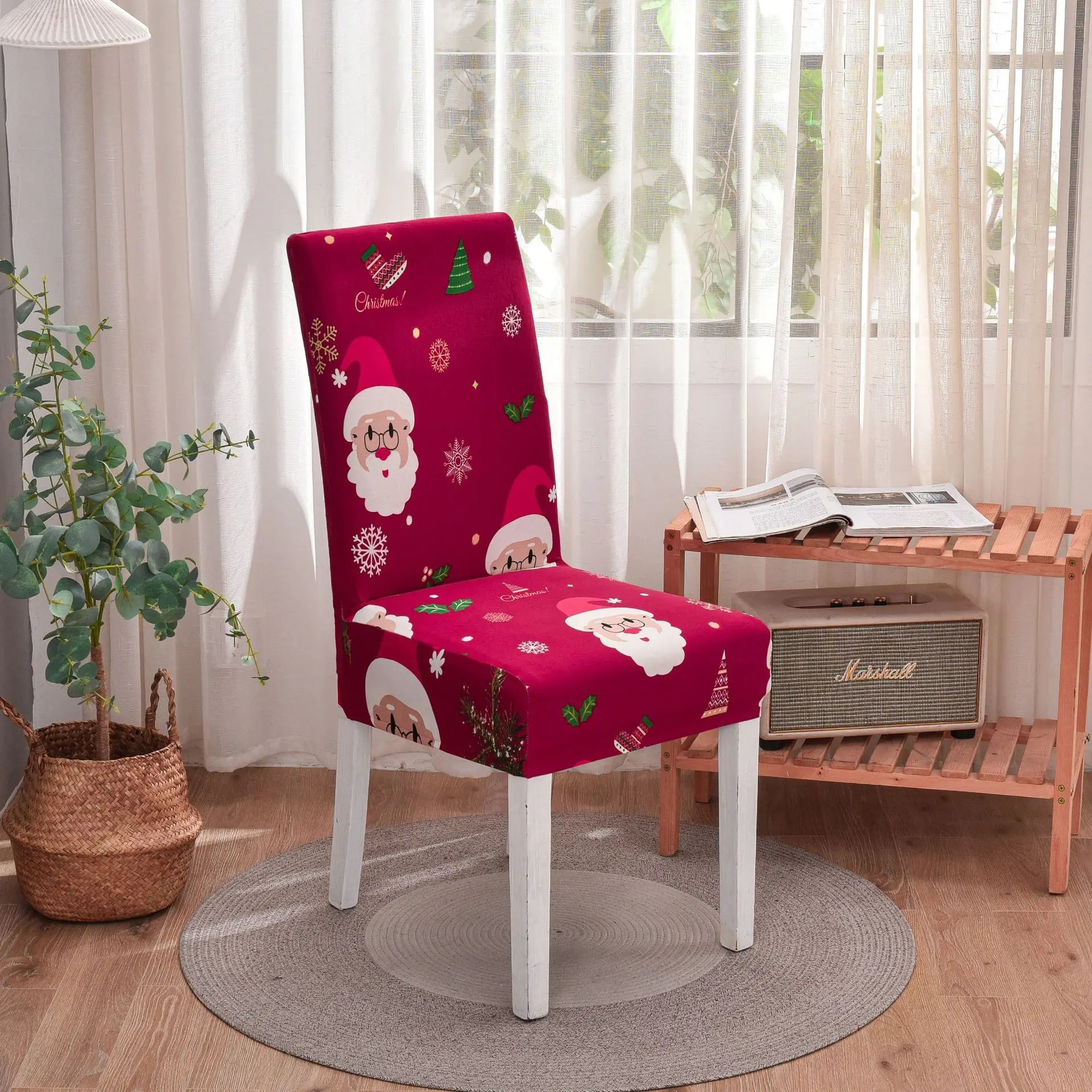 Festive Elastic Christmas Chair Slipcovers for Dining & Office - Image 5