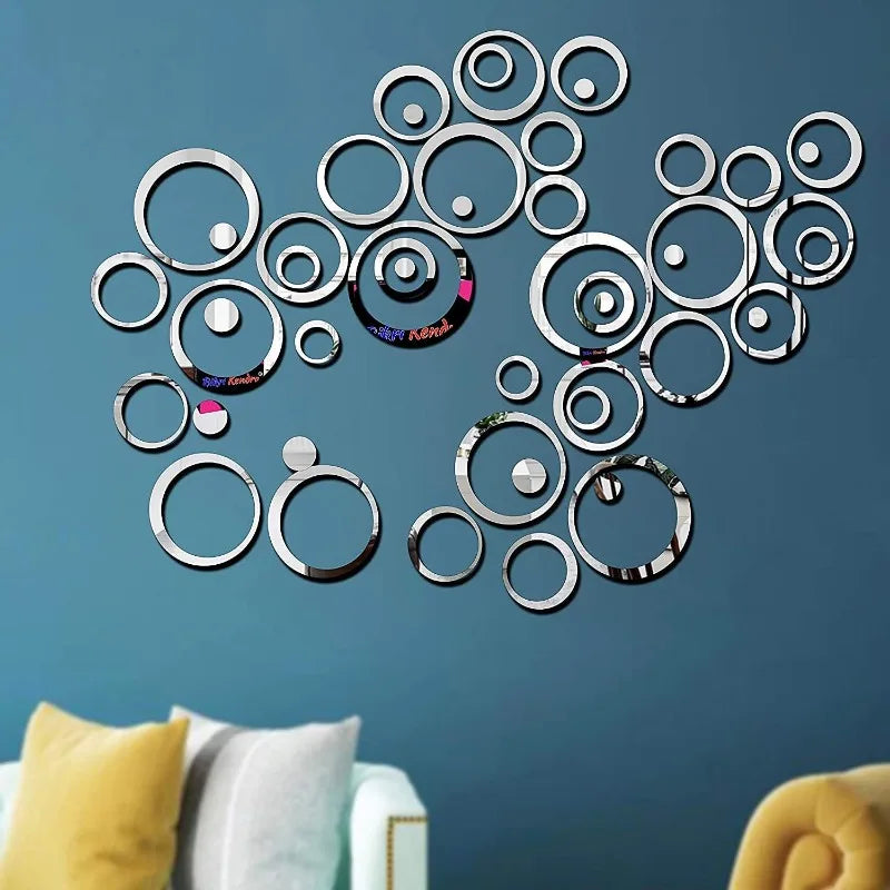 Festive Circular 3D Mirror Wall Decals for Christmas - Image 23