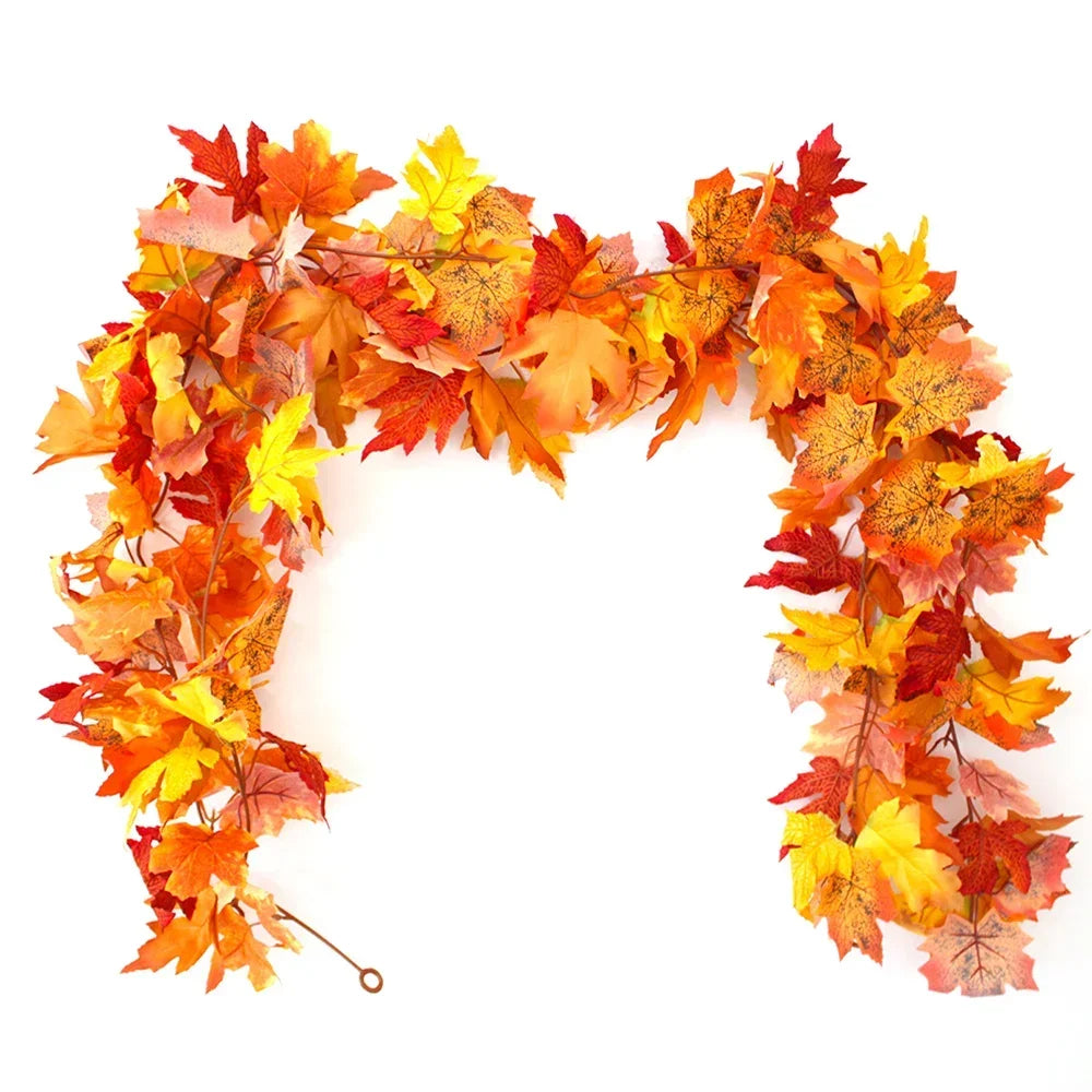 200cm Autumn Maple Leaf Garland for Festive Celebrations