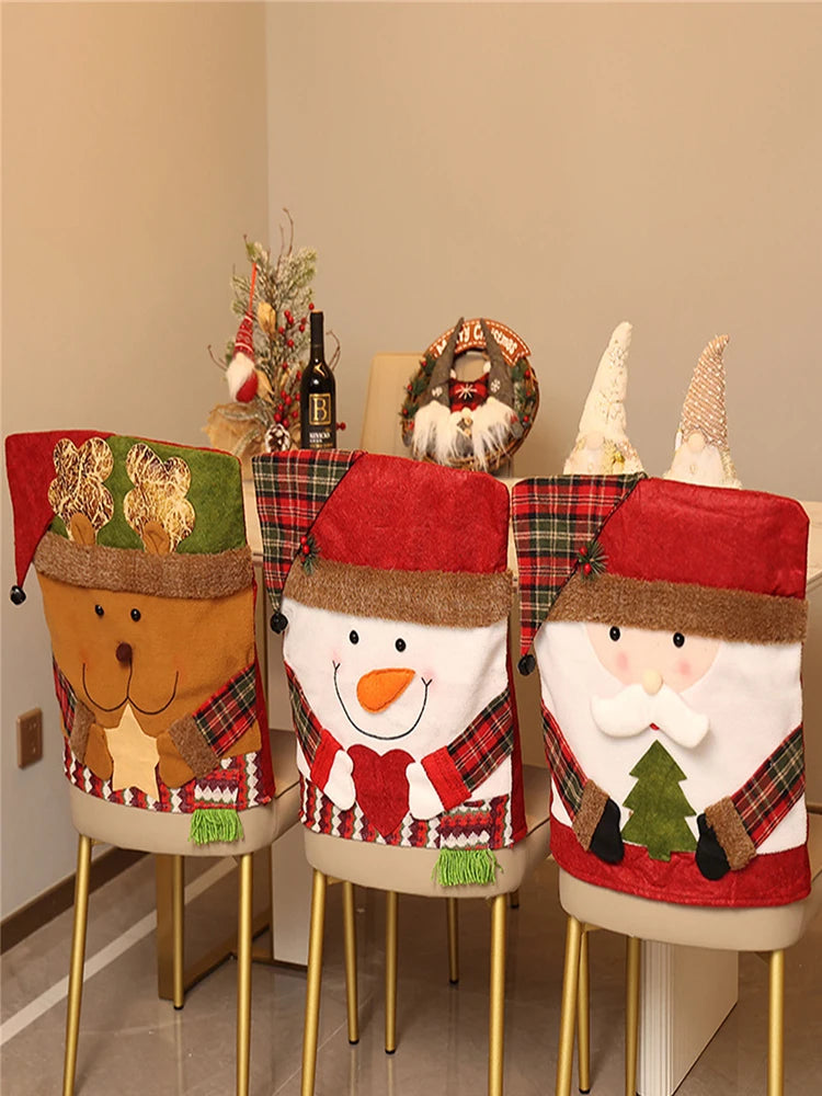 Festive Christmas Chair Covers: Snowmen & Santa