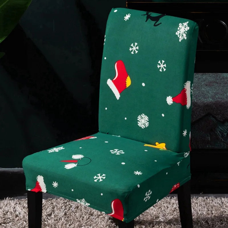 Festive Elastic Chair Covers for Christmas Gatherings - Image 32