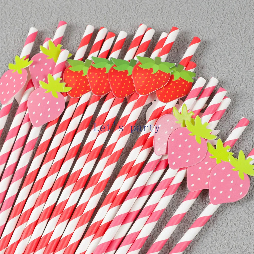 30Pcs Strawberry-Themed Disposable Straws for Festive Fun - Image 5