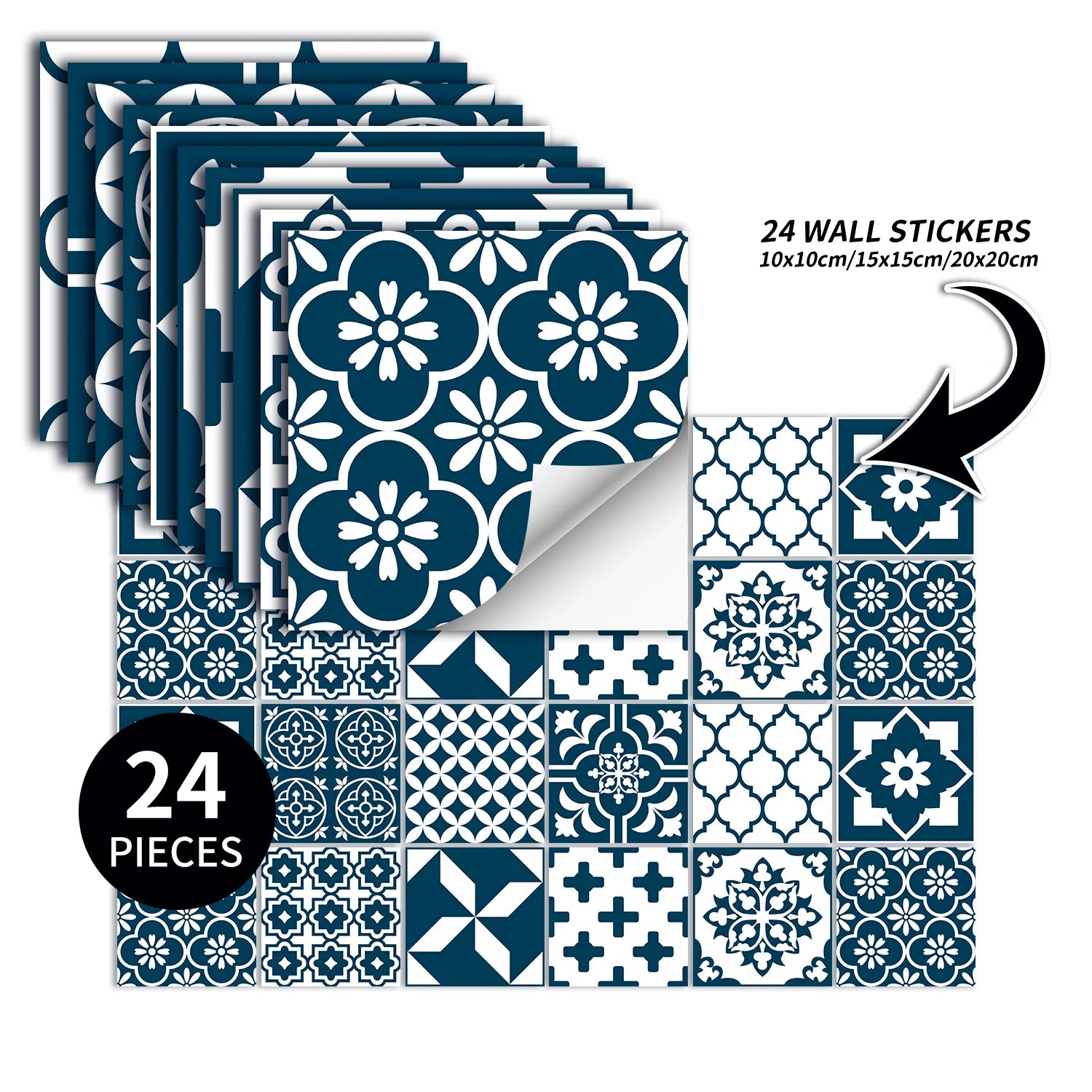 24 Retro Mandala Waterproof Wall Stickers for Christmas - Image 24