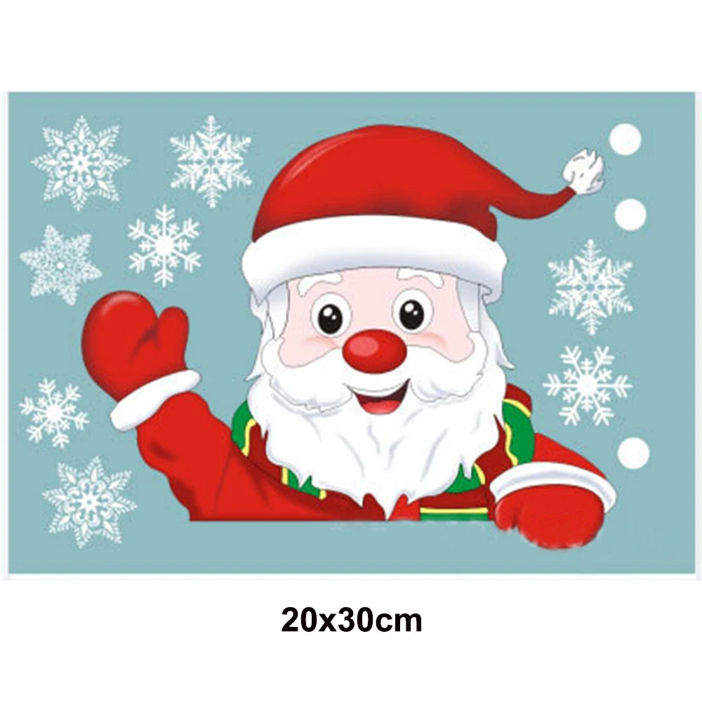 Merry Christmas Window Clings: Snowflakes & Santa Decor - Image 7