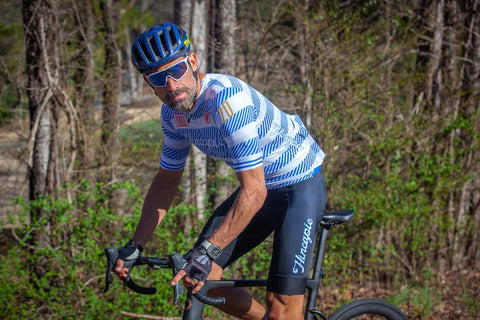 George Hincapie wearing Roka sunglasses