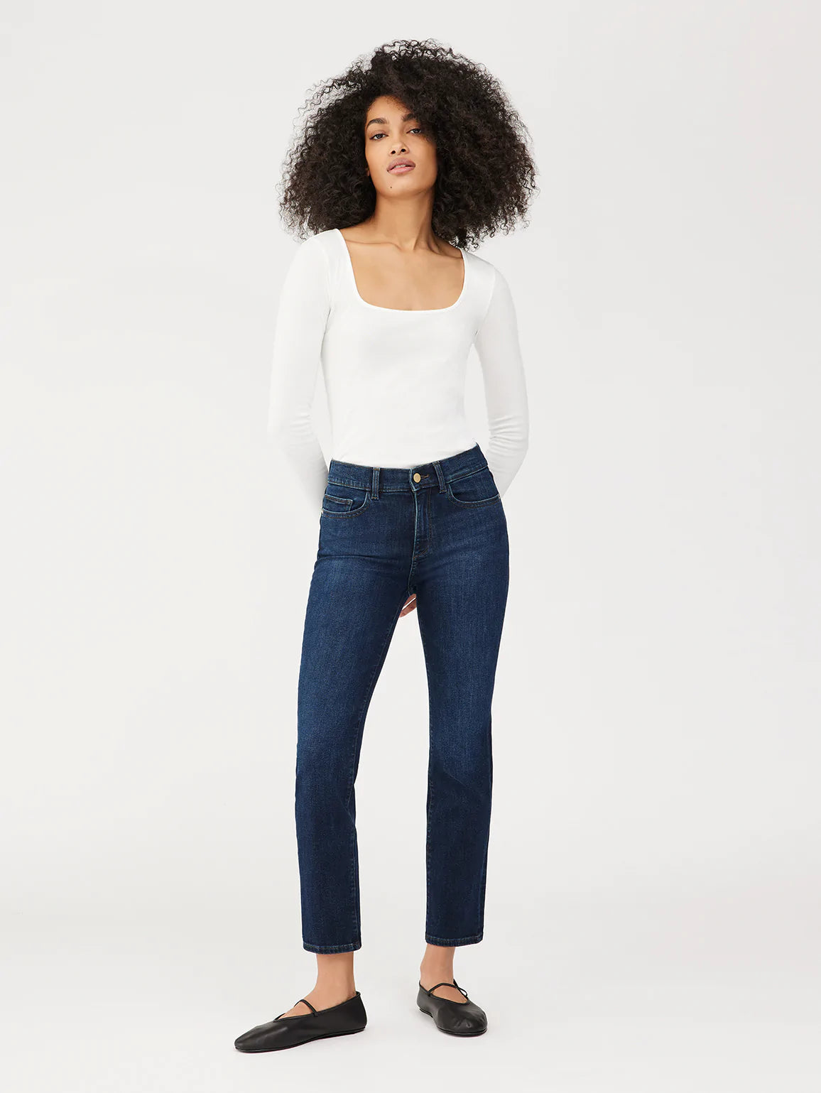 Mara Straight Mid Rise Instasculpt Ankle Jeans | Chancery
