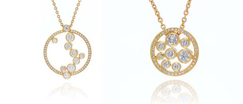 Diamond scatter and cluster necklaces