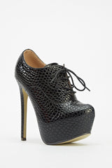 Black Fetish Lace Pantofi