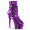 ADORE-1008SQ Purple Sequin Stripper Boots