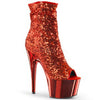 ADORE-1008SQ Red Sequin Pole Dancing Boots