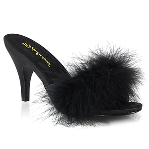 AMOUR-03 Fabulicious 3 Inch Heel Black Marabou Sexy – Hollywood Sexy