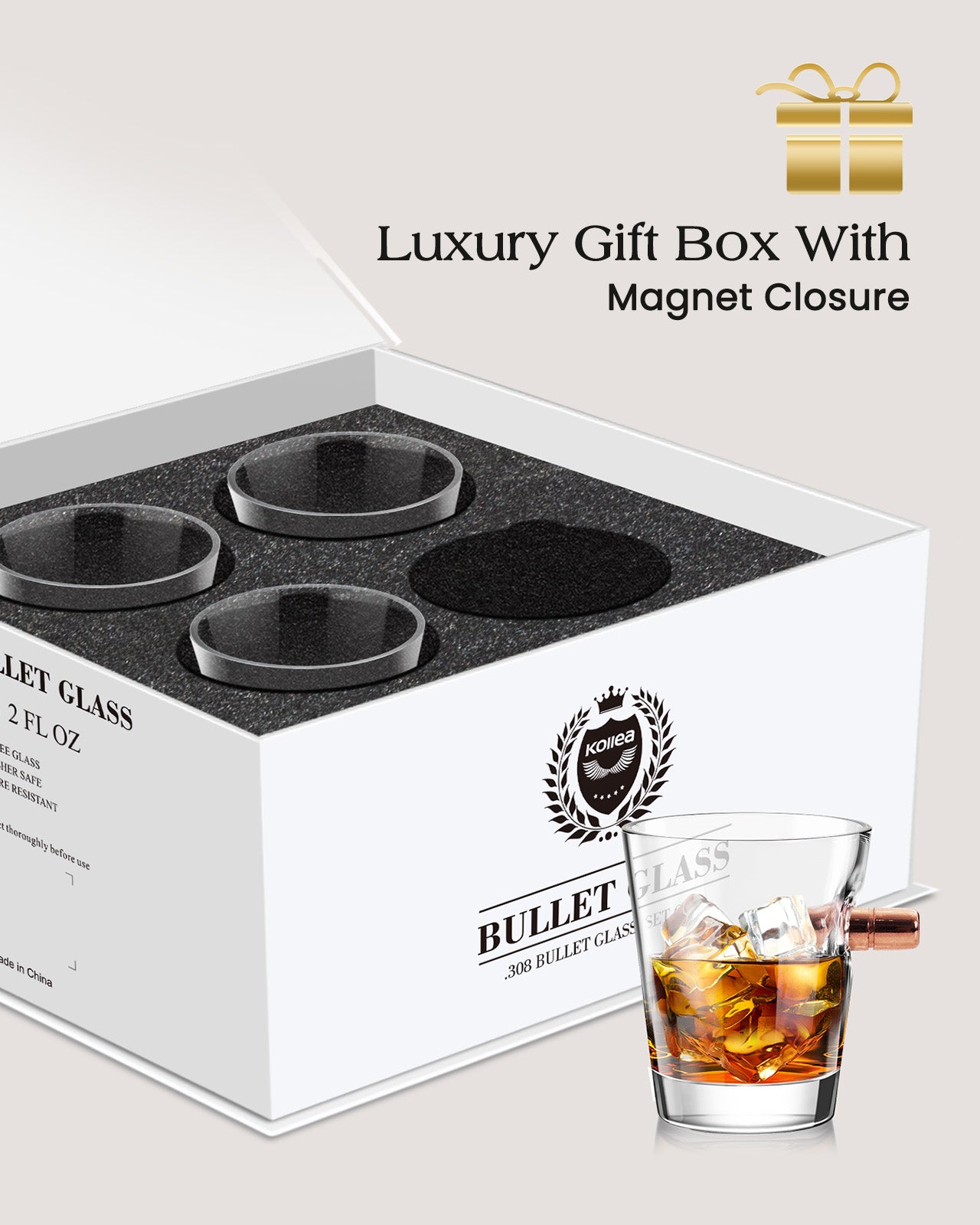 Bullet Shaped Whiskey Stones Gift Set For Men With Vintage Wooden Case,  Metal Stainless Steel Ice Cubes - 6 Pack, Cool Gadgets For Men Dad  Boyfriend
