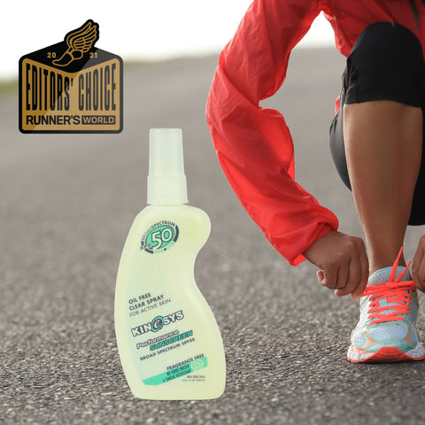 KINeSYS SPF 50 Spray Sunscreen Runner's World Editors' Choice Best Sweat Resistant Sunscreen