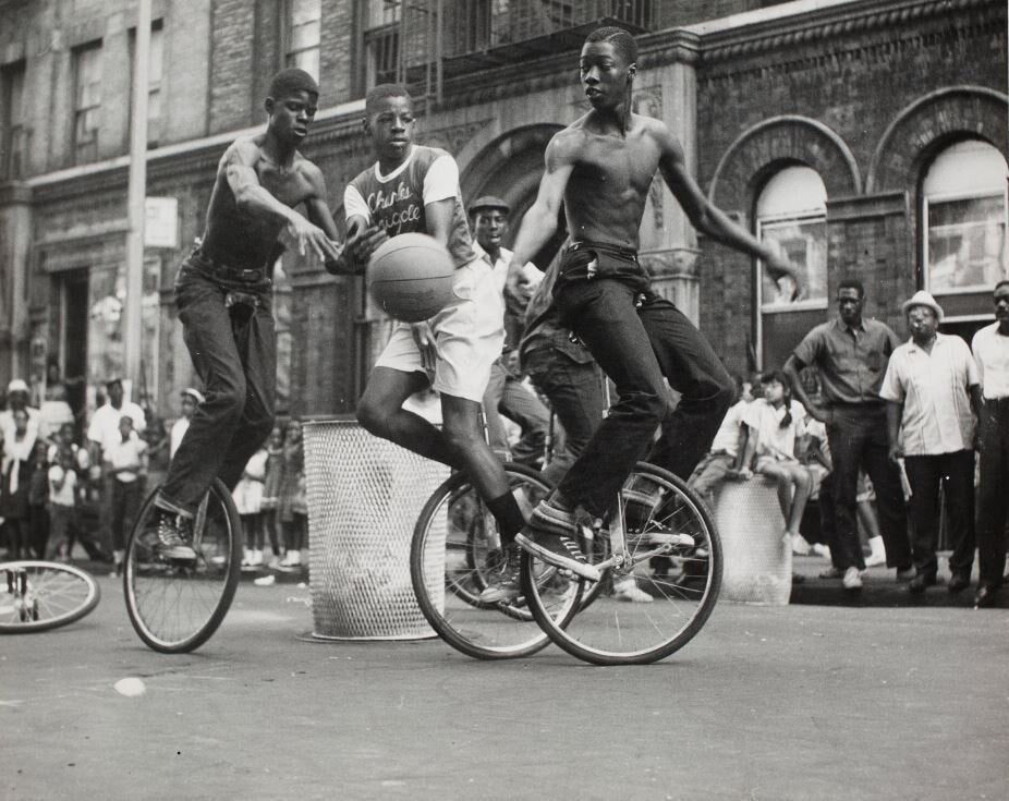 Unicycle basketball, 1960s, Harlem, New York City.  .jpg