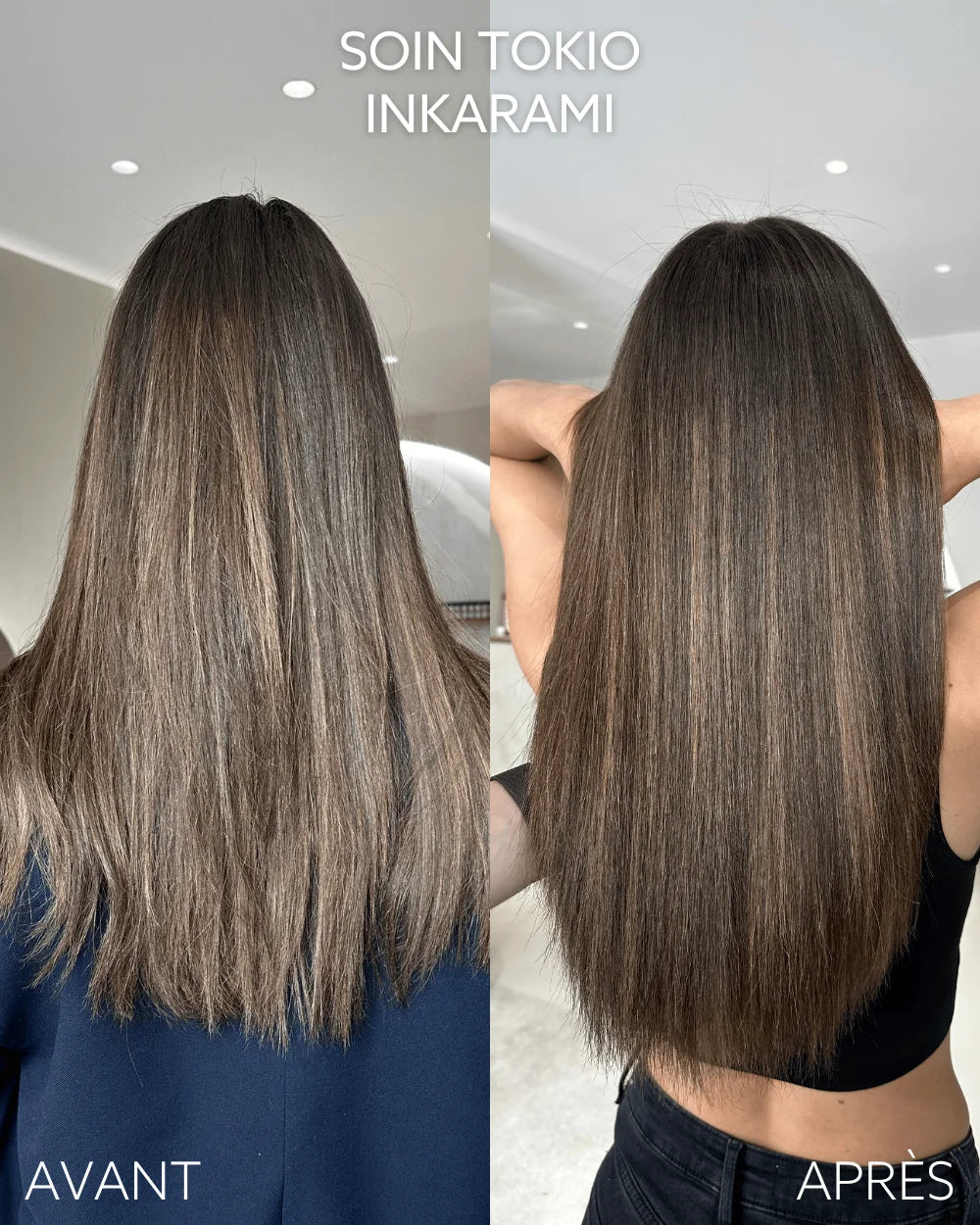 Avant / après soin kératine cheveux