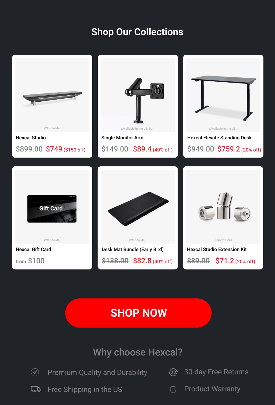 Hexcal Black Friday jusqu'à 40% de réduction