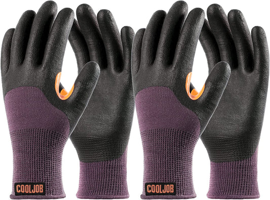 COOLJOB Rubber Coated Safety Work Gloves Non-Slip Multipack Large ( 60 Pairs) / Same Pairs of Each Color