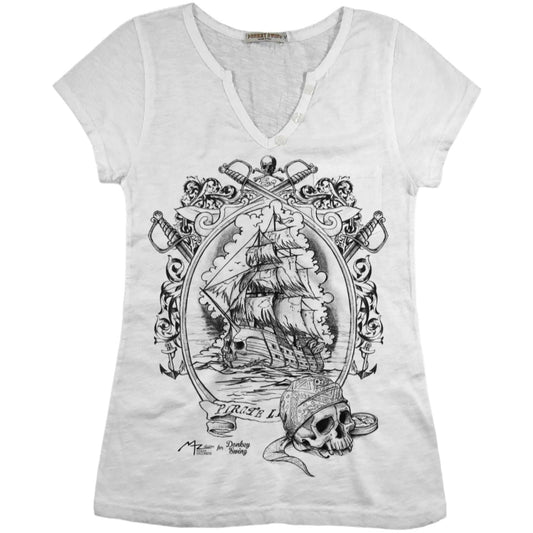 Ghost Pirate Skull T-Shirt (Ladies)