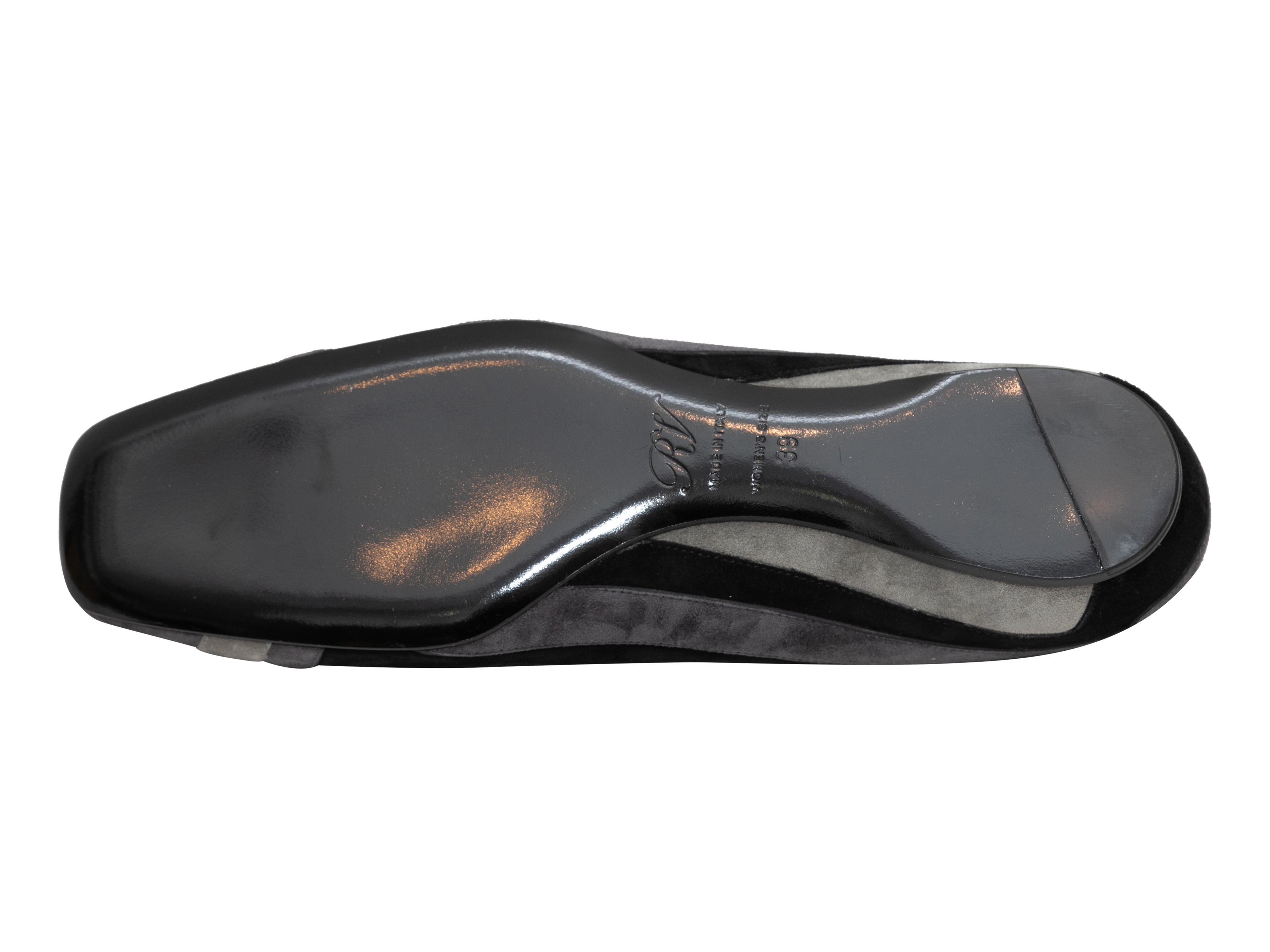 Black & Grey Suede Ballet Flats Size 39
