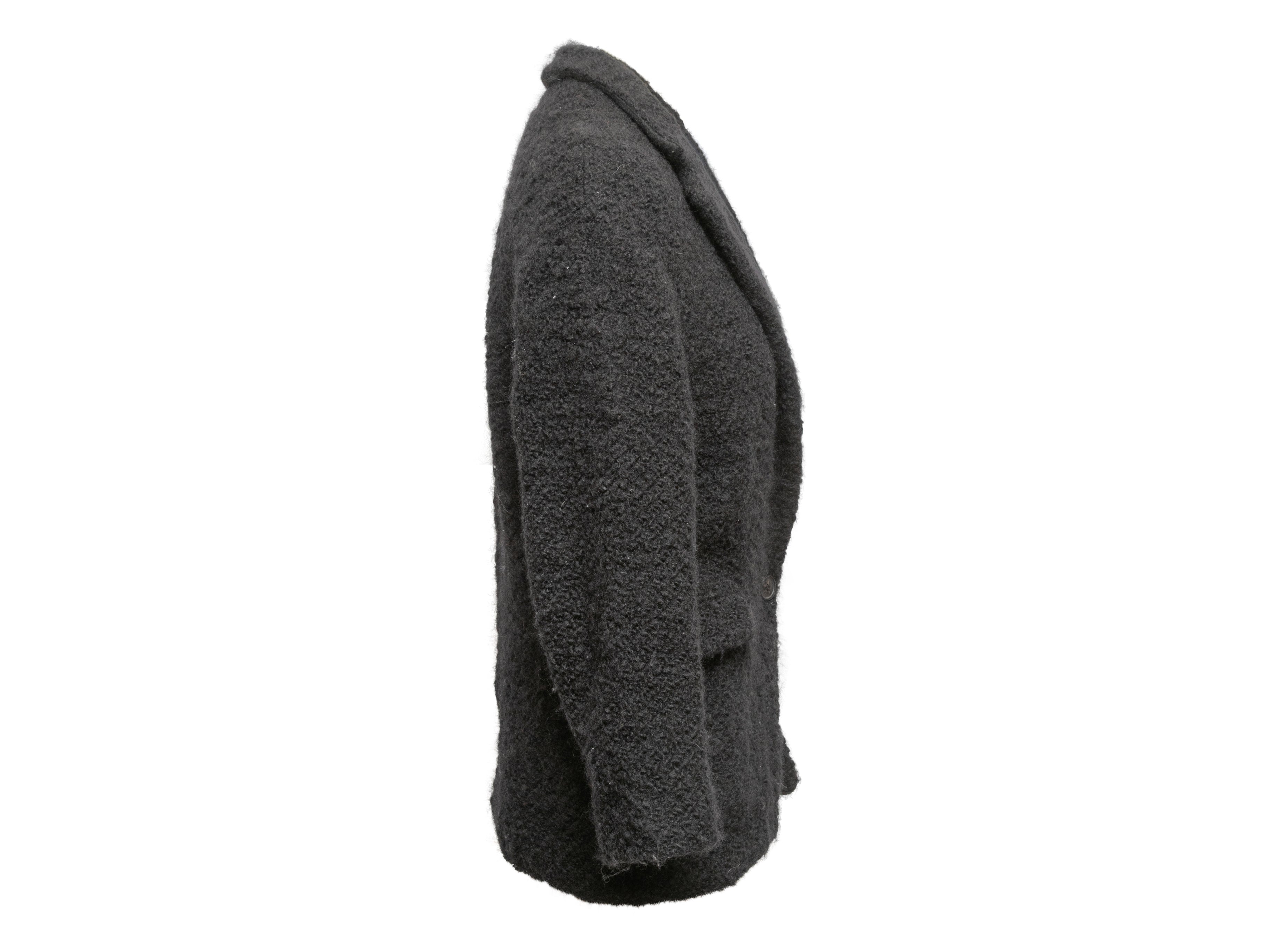 Black Boucle Wool Blazer Size FR 38