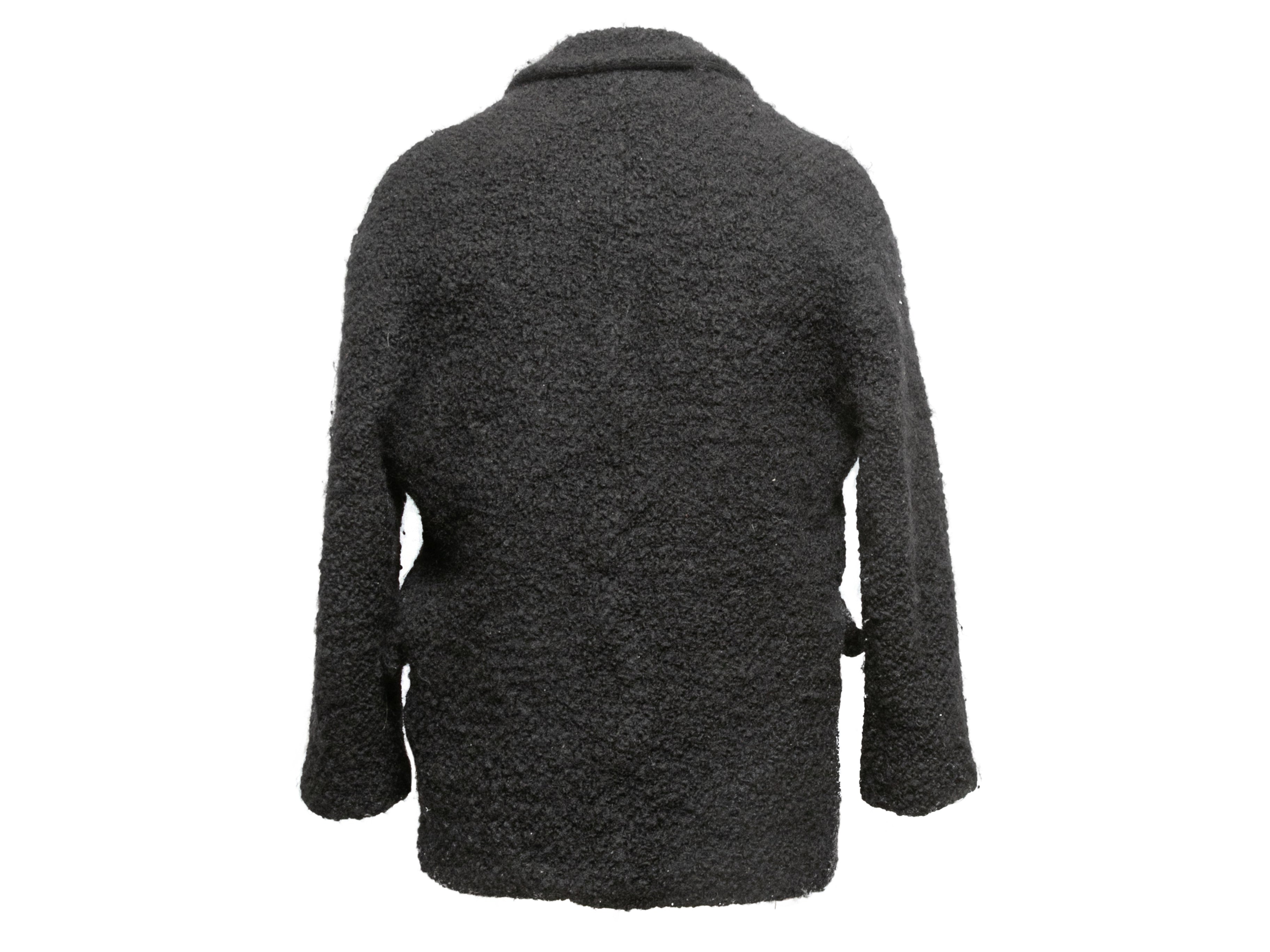 Black Boucle Wool Blazer Size FR 38
