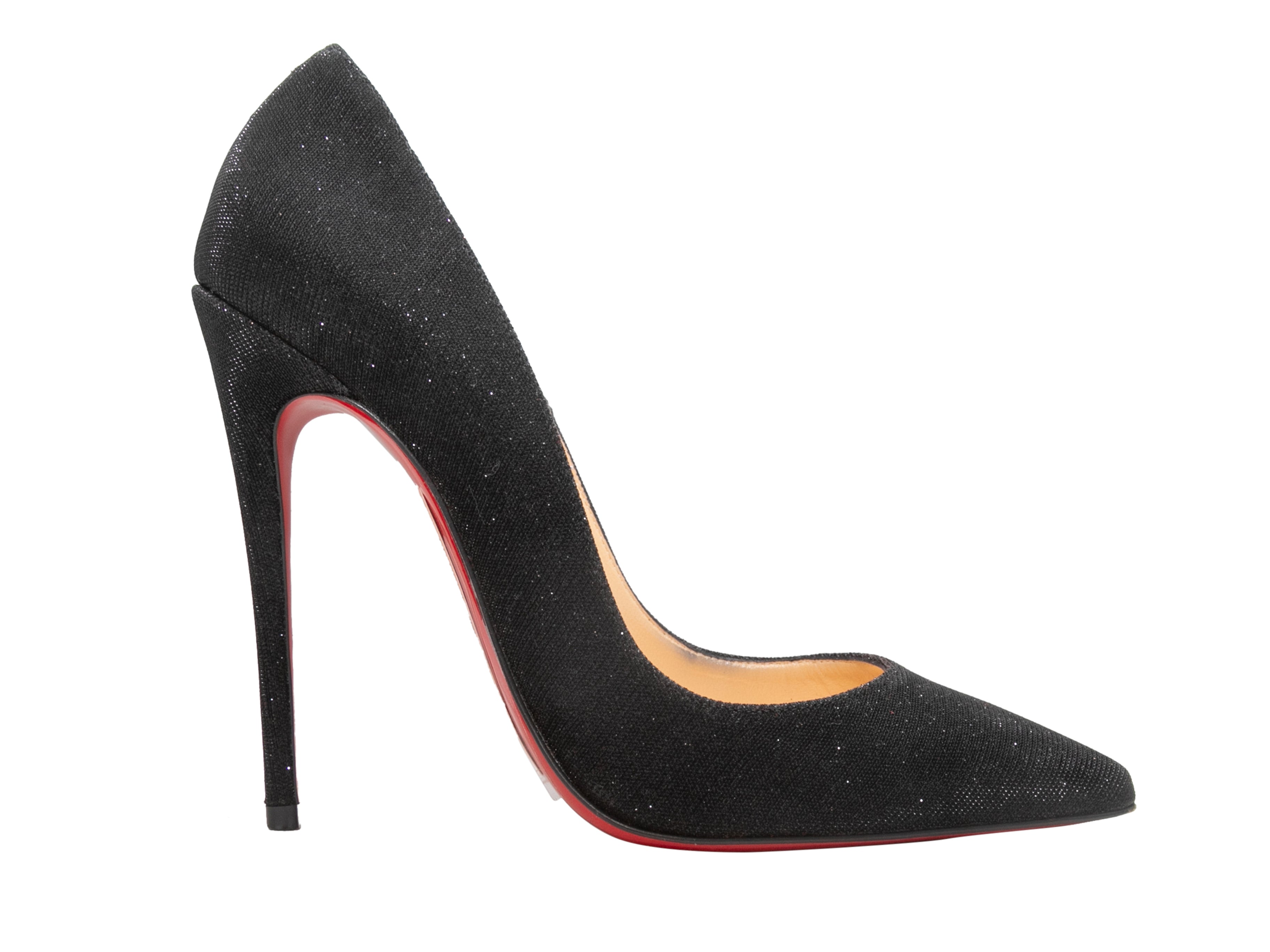 Black Glitter So Kate Pointed-Toe Pumps Size 37.5