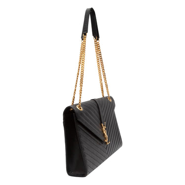 Saint Laurent Monogram Envelope Bag - Black