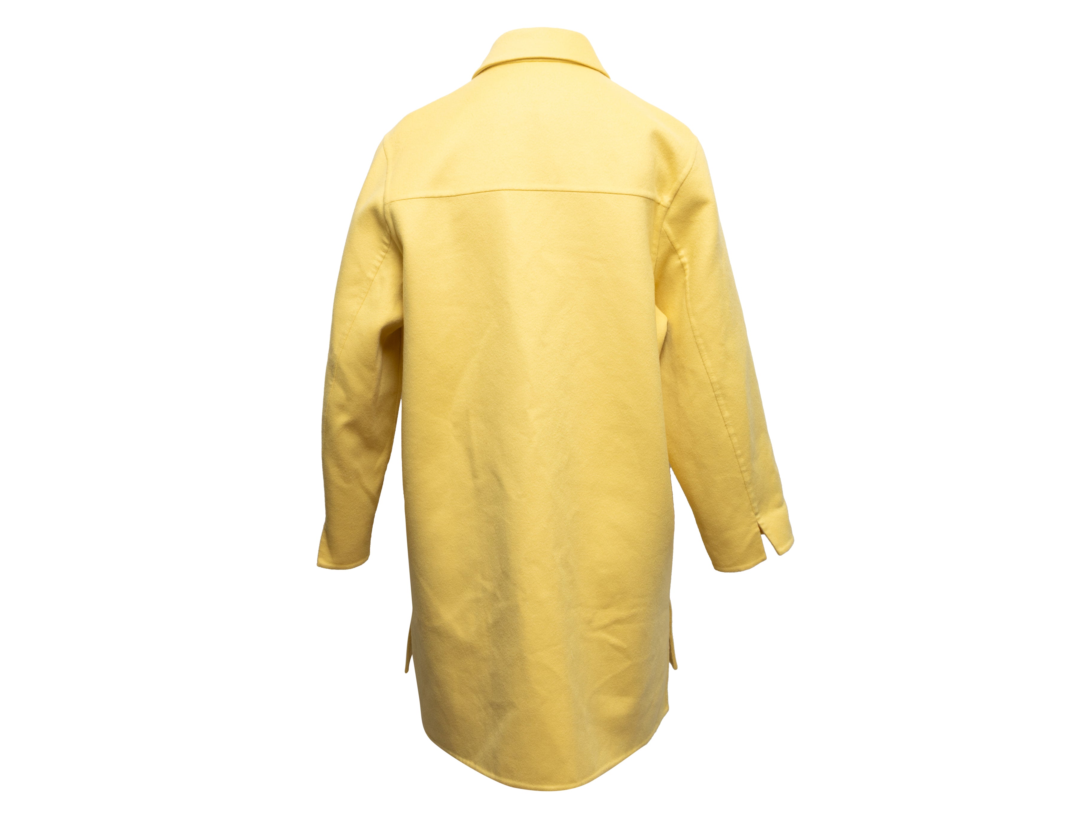 Yellow Mimoa Virgin Wool Zip Coat Size US 4