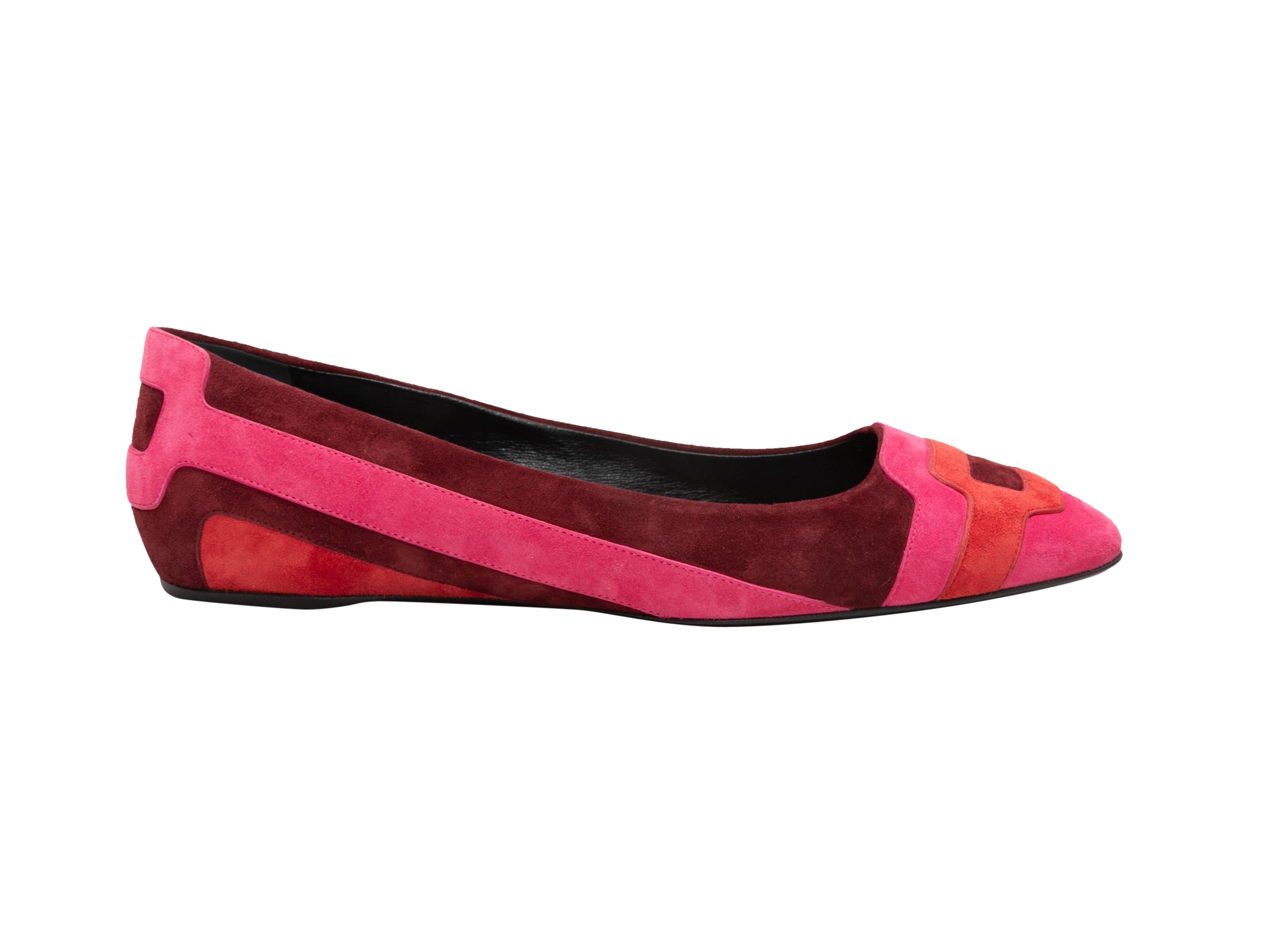 Pink & Multicolor Suede Flats Size 39