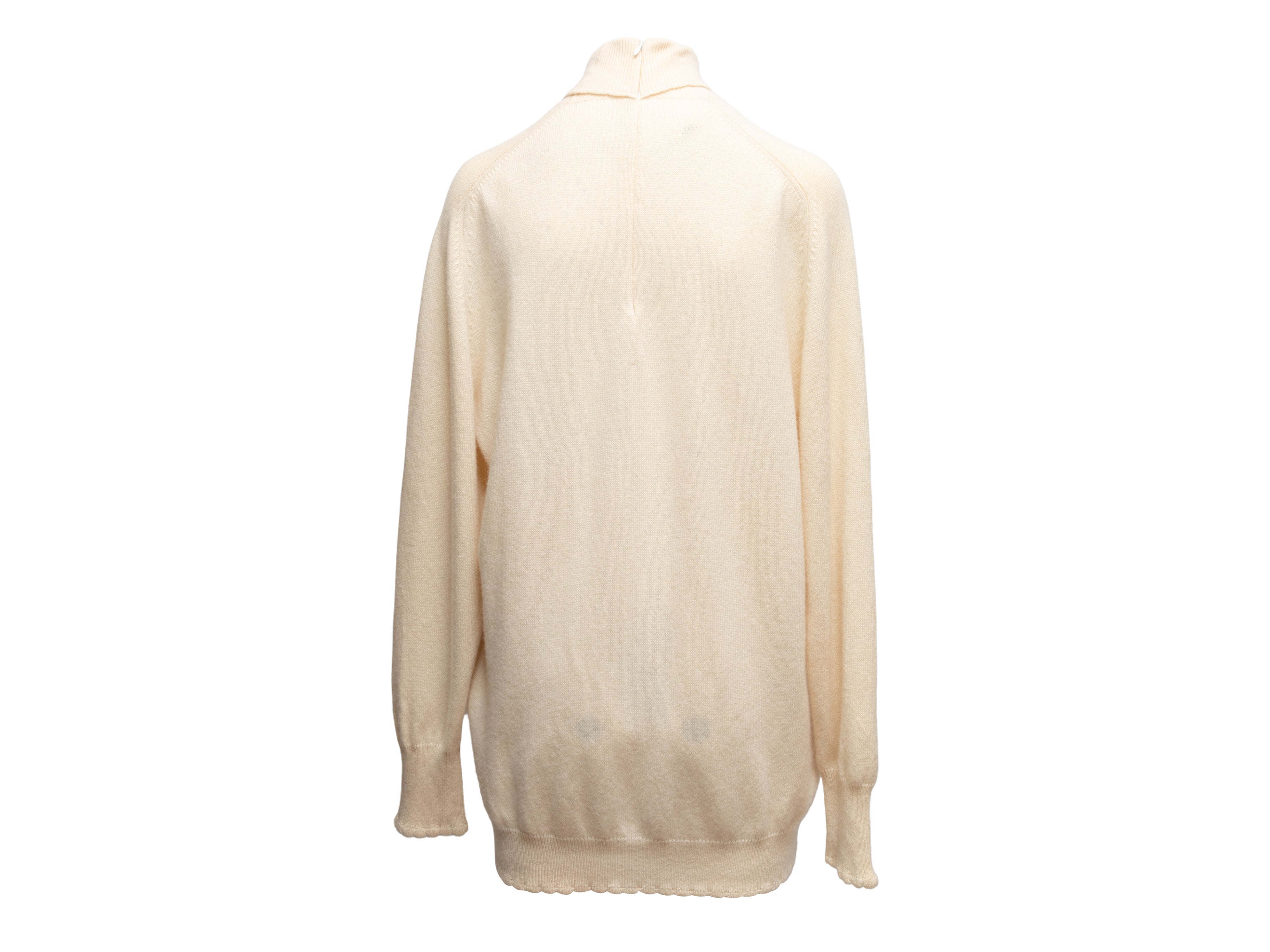 Cream Cashmere Turtleneck Sweater Size US M/L