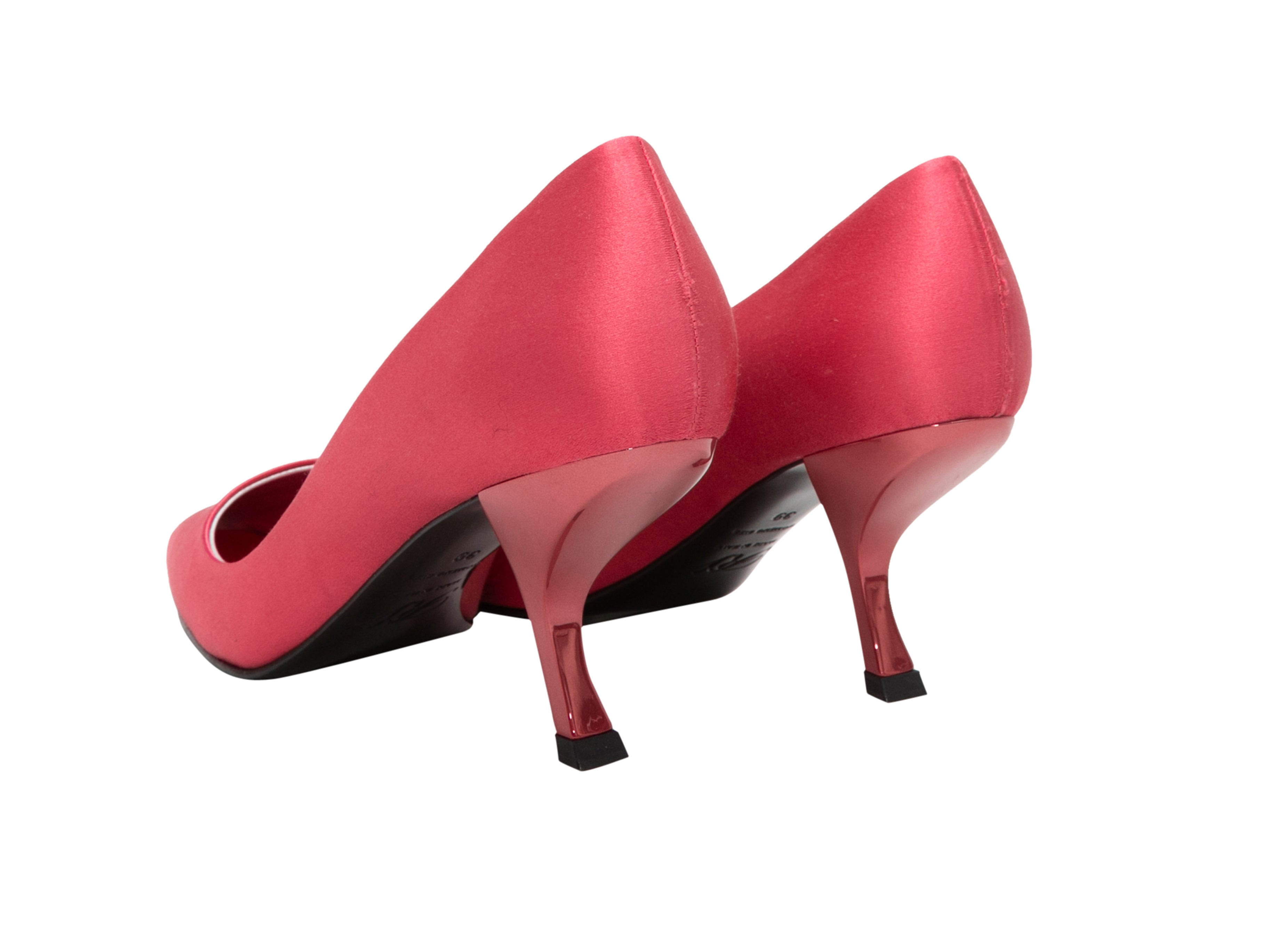 Pink Satin Pointed-Toe Heel SSize 39