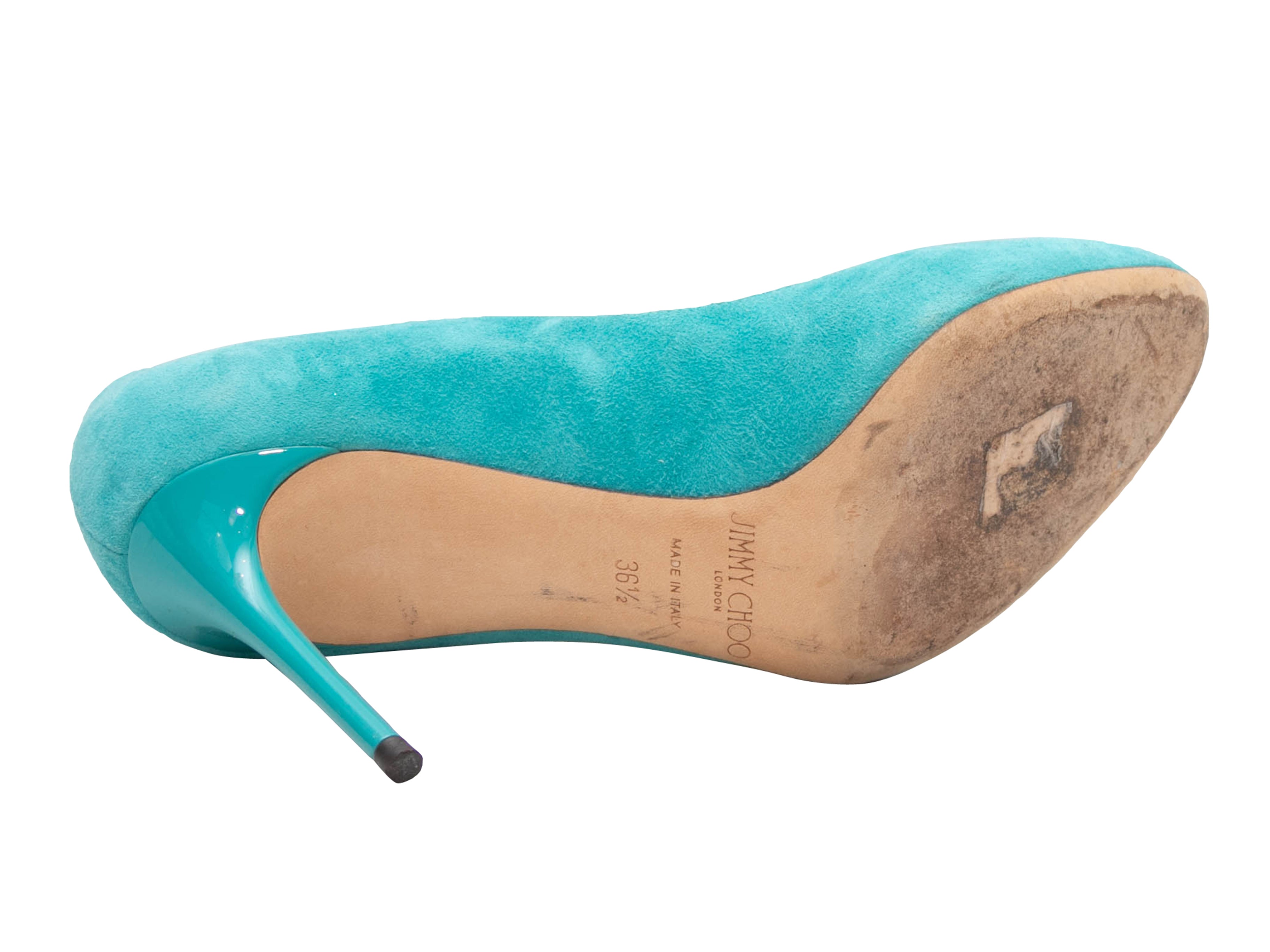 Turquoise Esme Suede Pumps Size 6.5