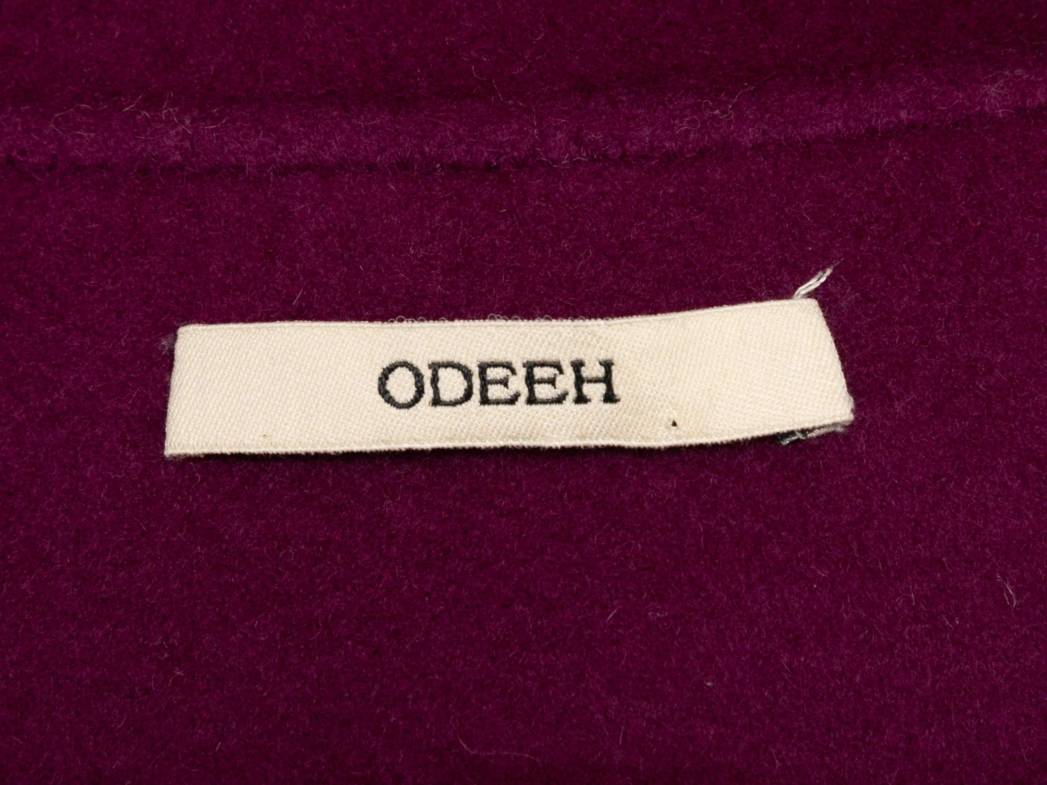 Purple Cropped Wool & Cashmere Jacket Size EU 34