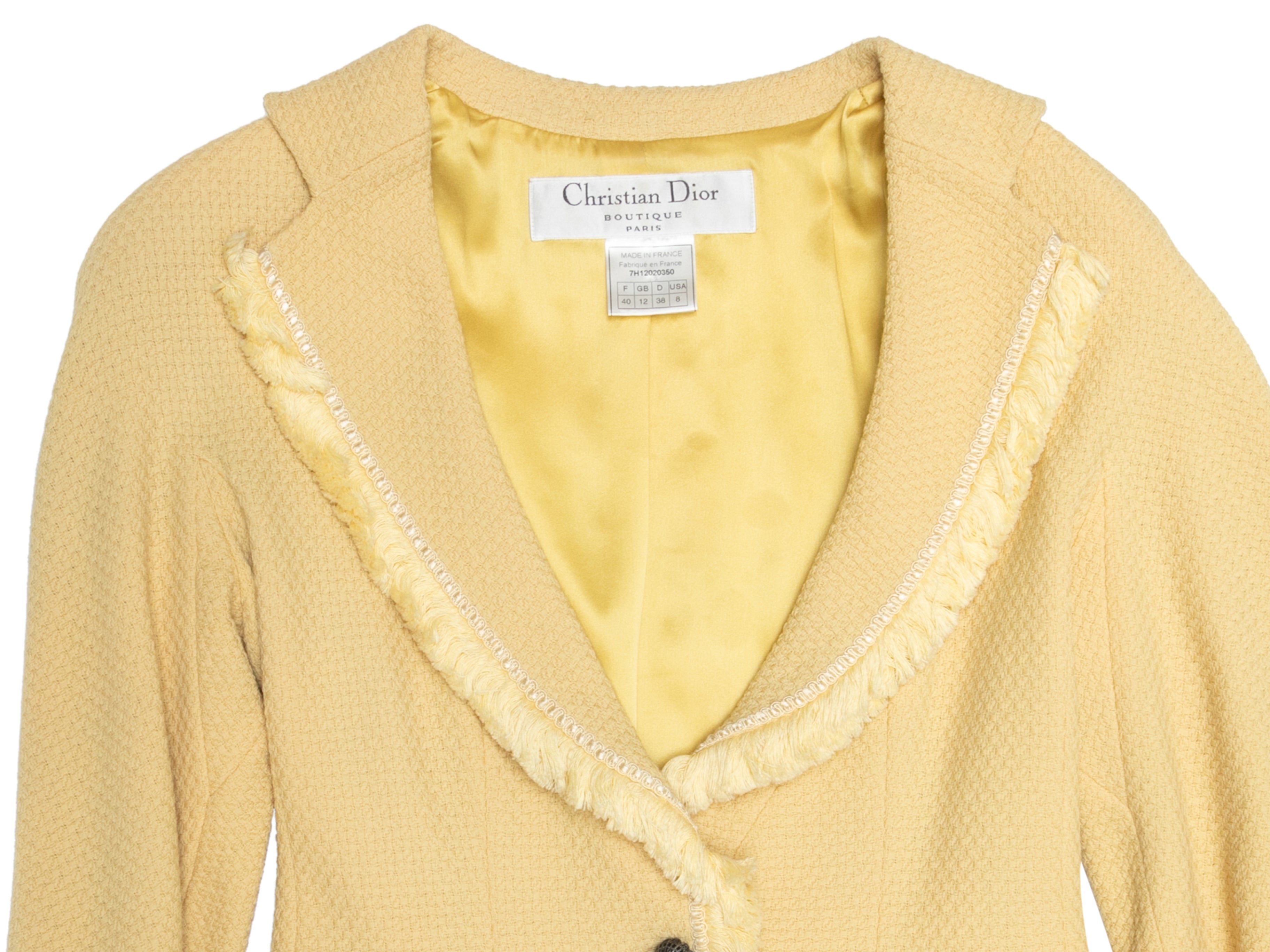 Yellow Wool Blazer Size FR 40