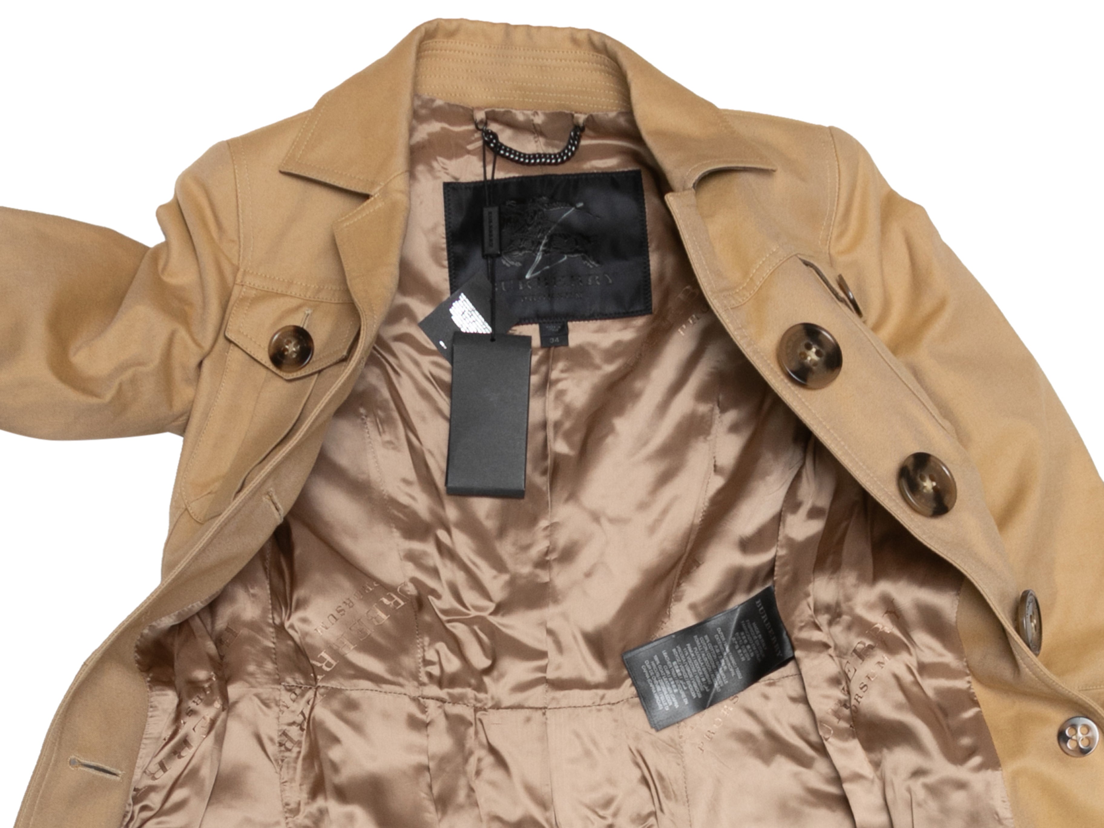 Tan Belted Trench Coat Size EU 34