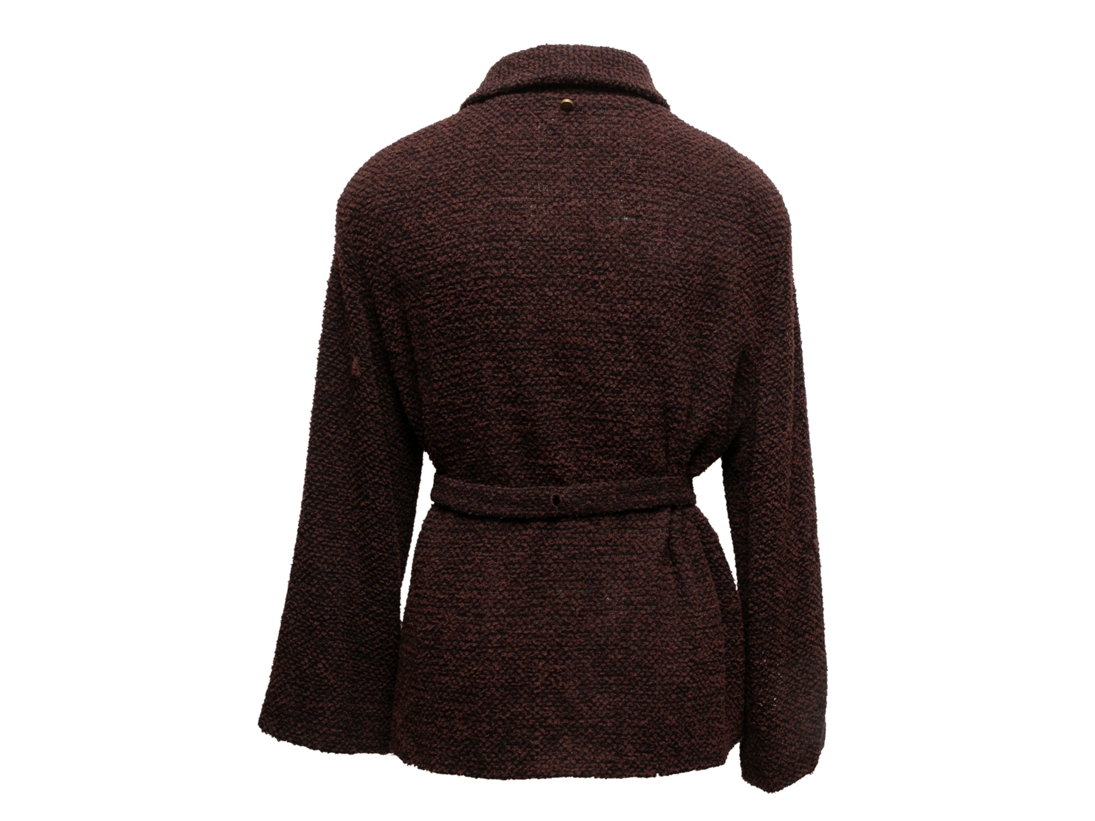 Brown & Black Wool Boucle Jacket Size US M/L