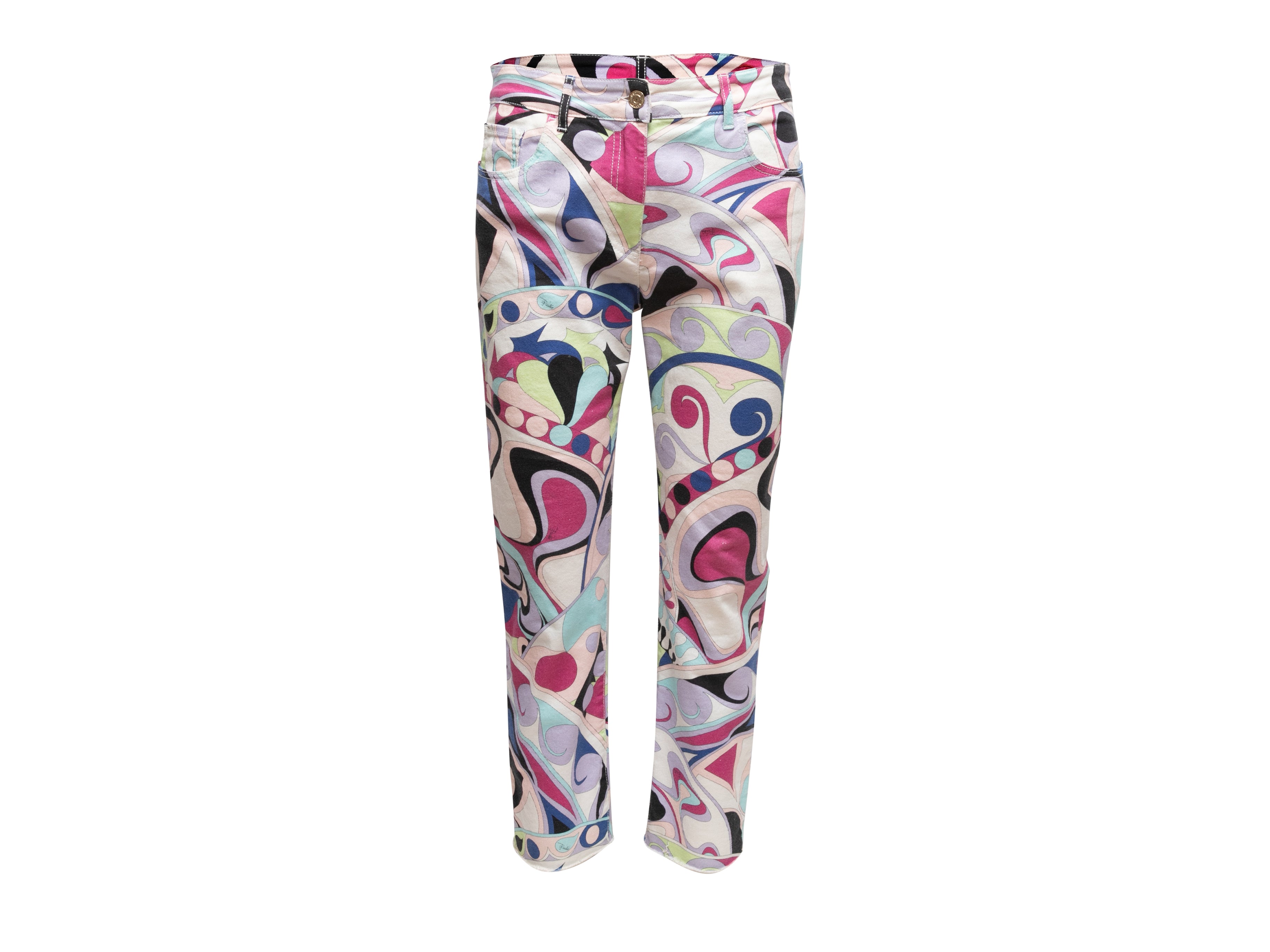 Multicolor Abstract Print Jeans Size IT 42