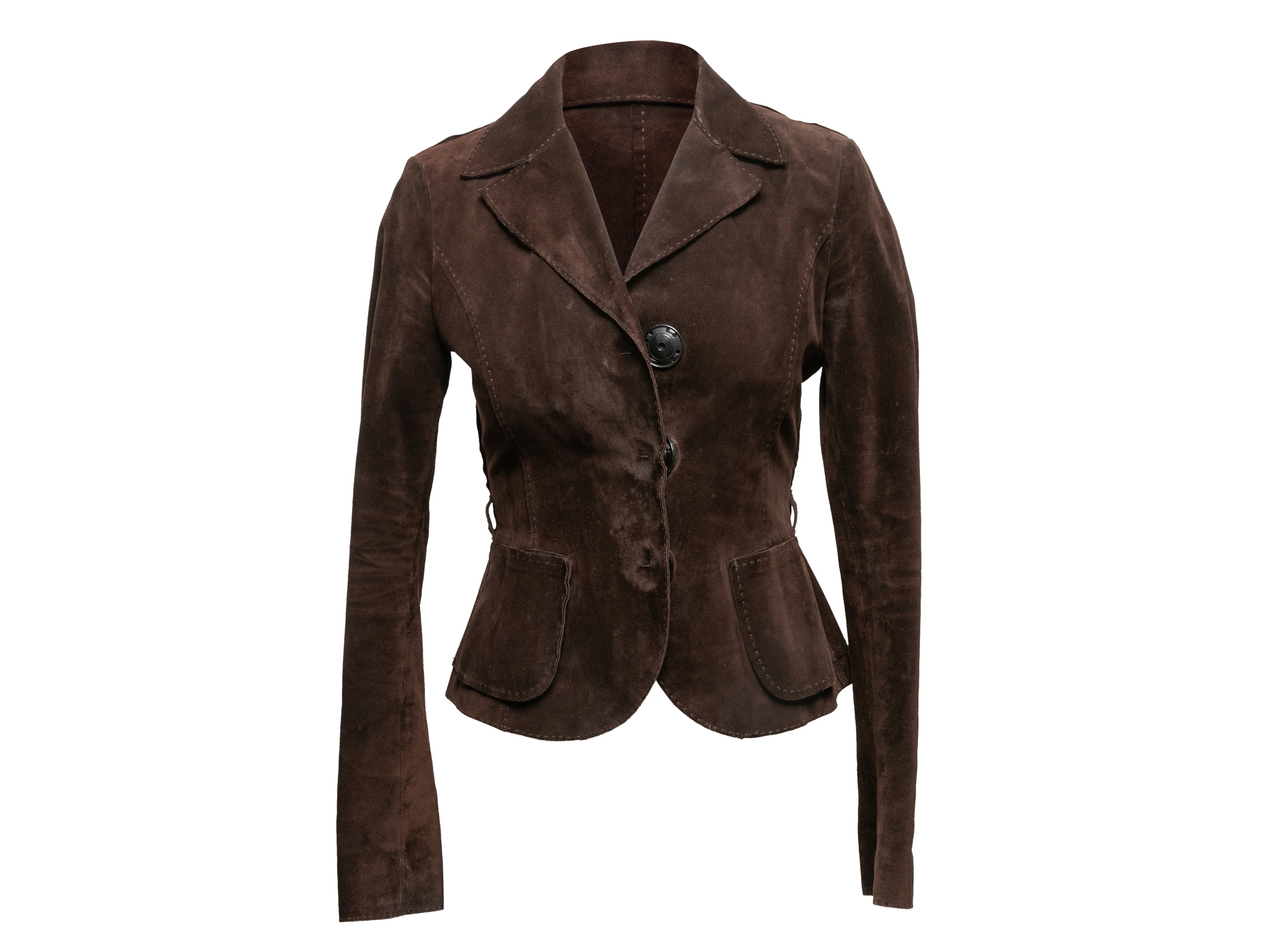 Brown Suede Blazer Size IT 40