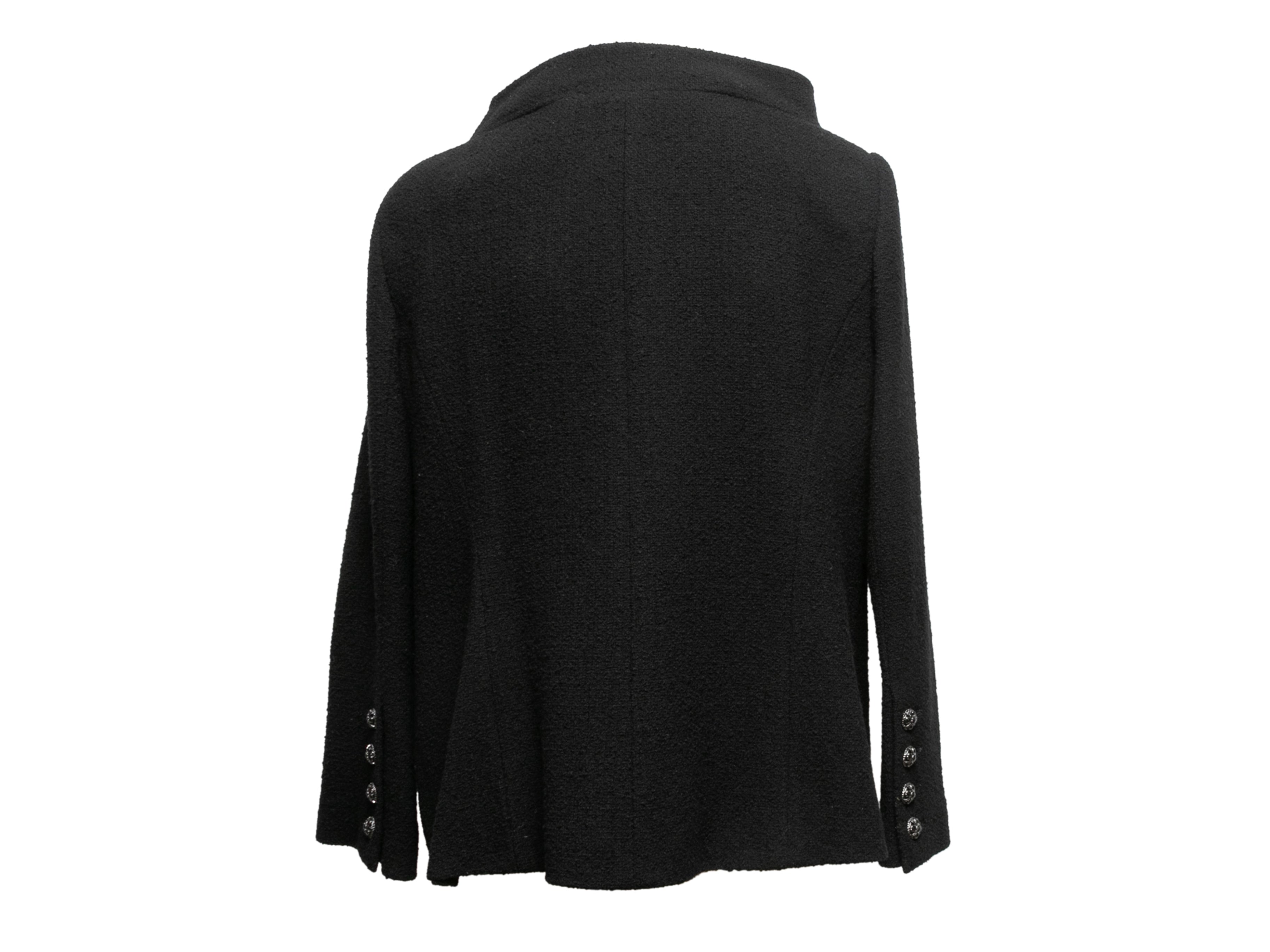 Black Double-Breasted Wool Jacket Size FR 48