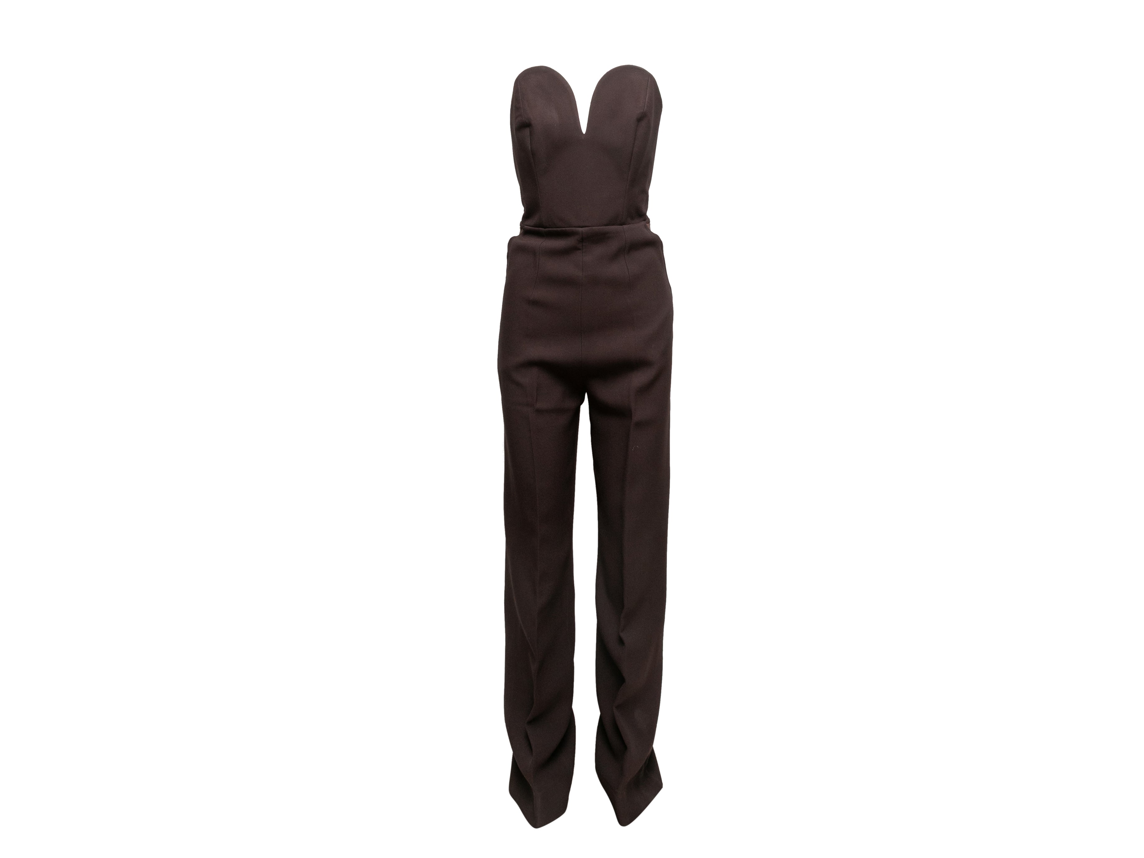 Brown Strapless Jumpsuit Size EU 42