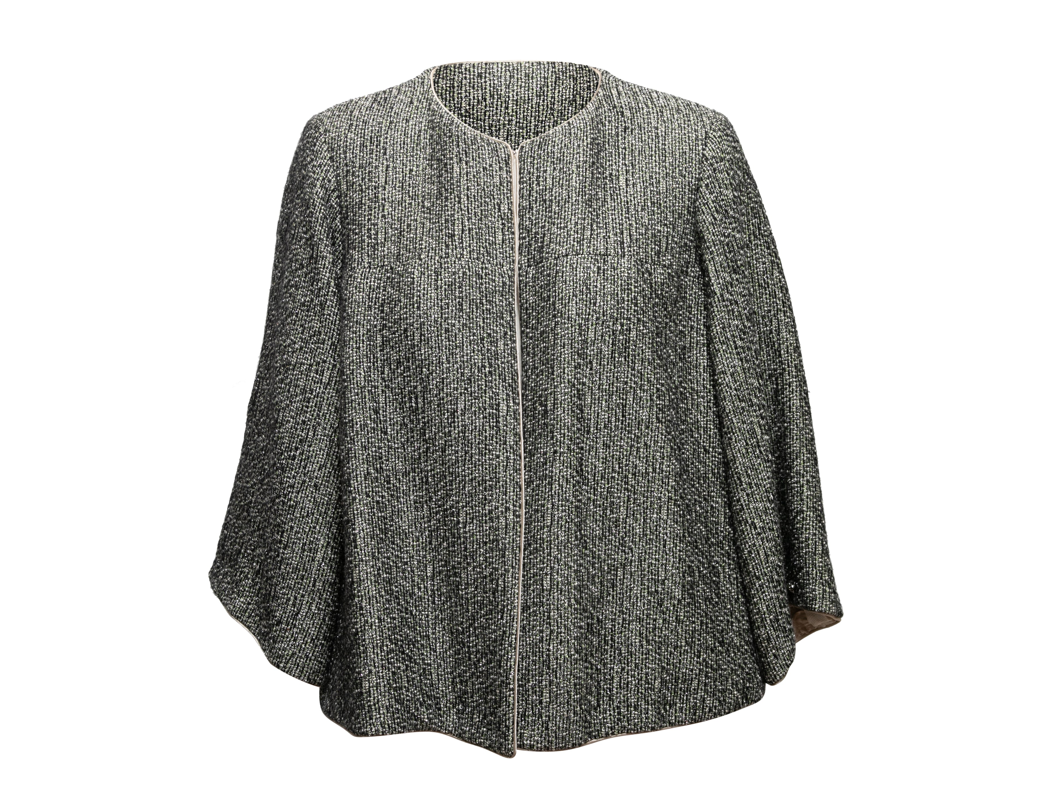 Black & Multicolor Alpaca-Blend Tweed Jacket Size FR 44