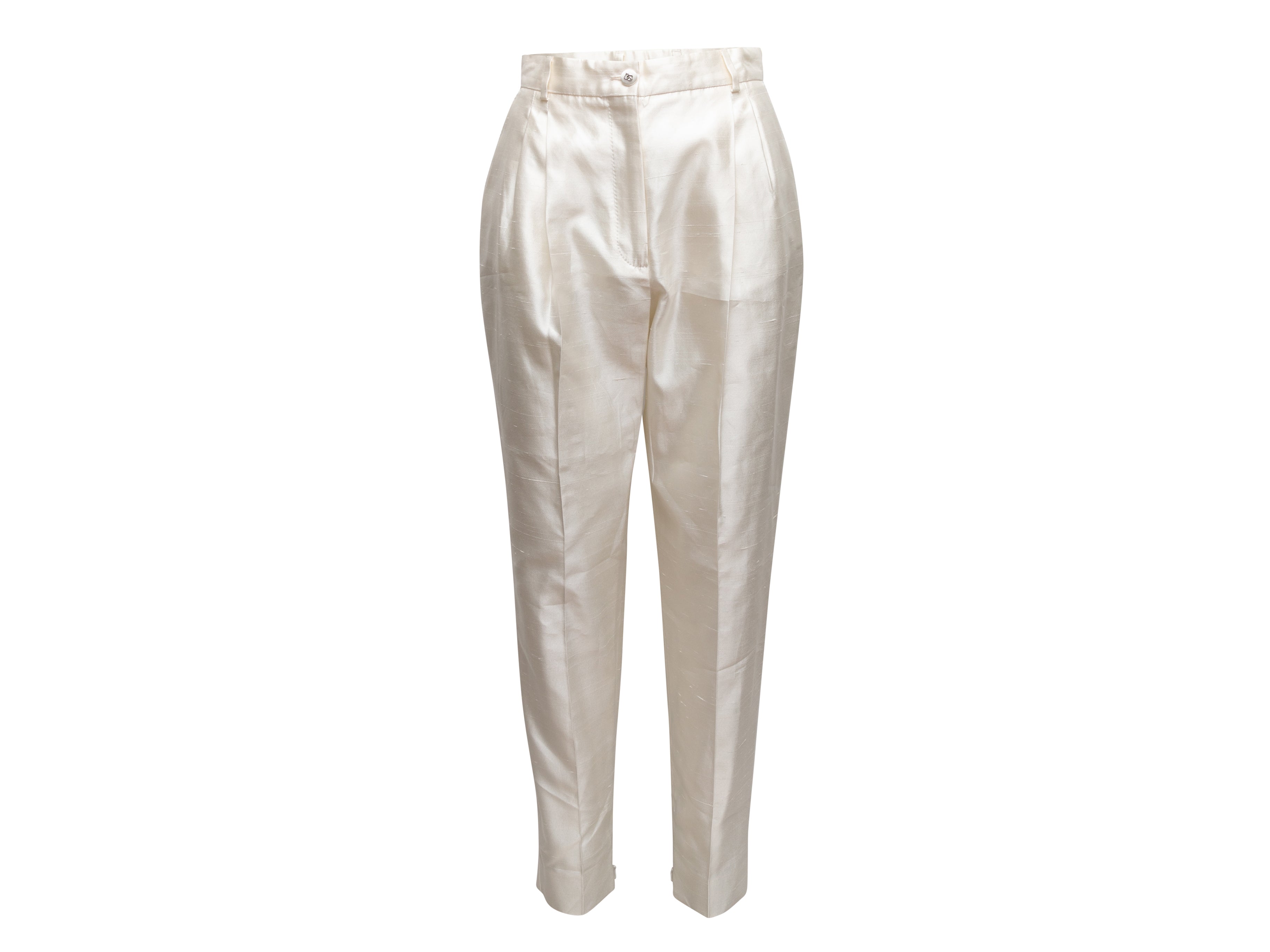 Silk Tapered Trousers Size IT 44