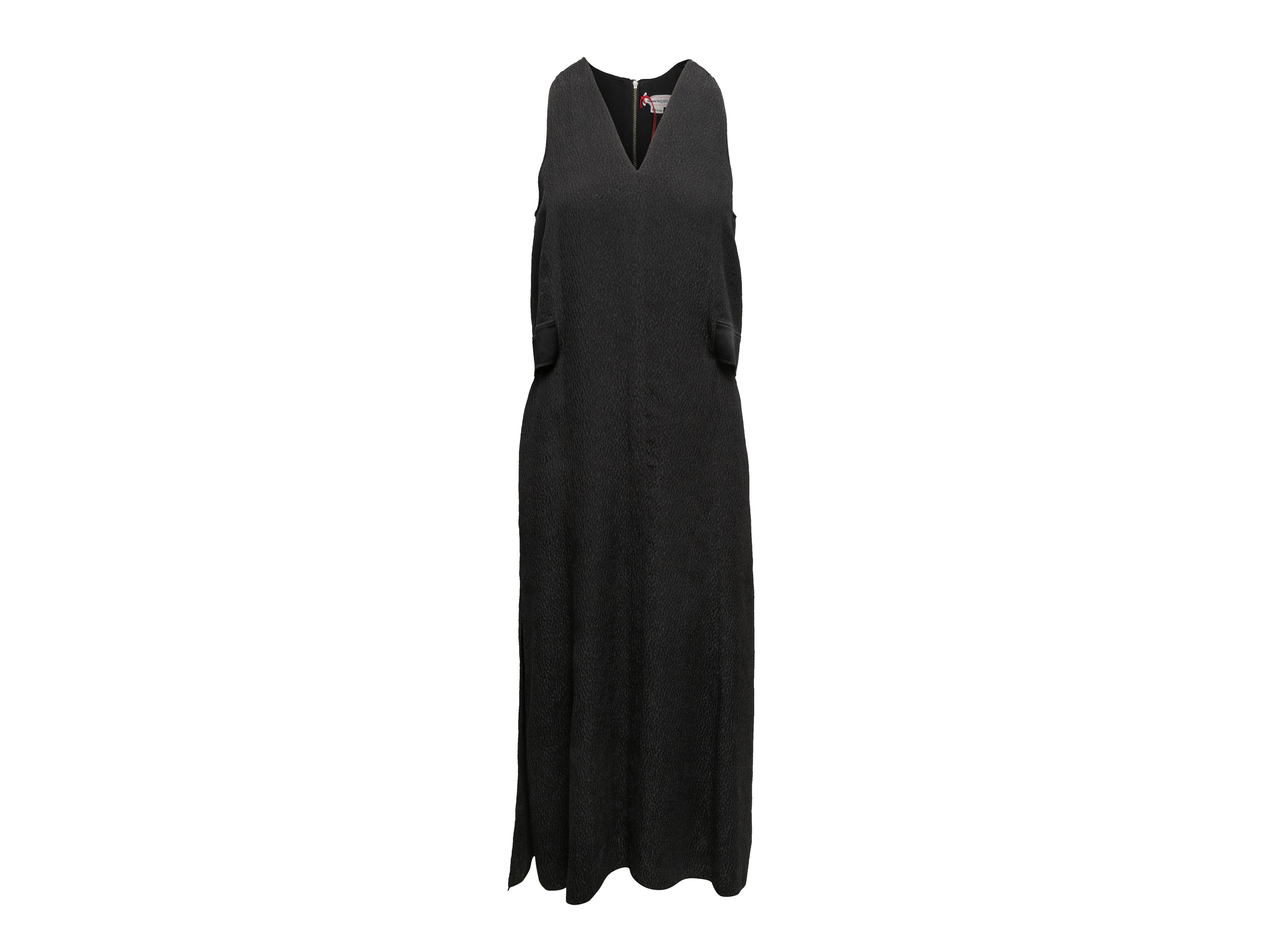 Image of Black Alexander McQueen Textured Maxi Dress Size US S