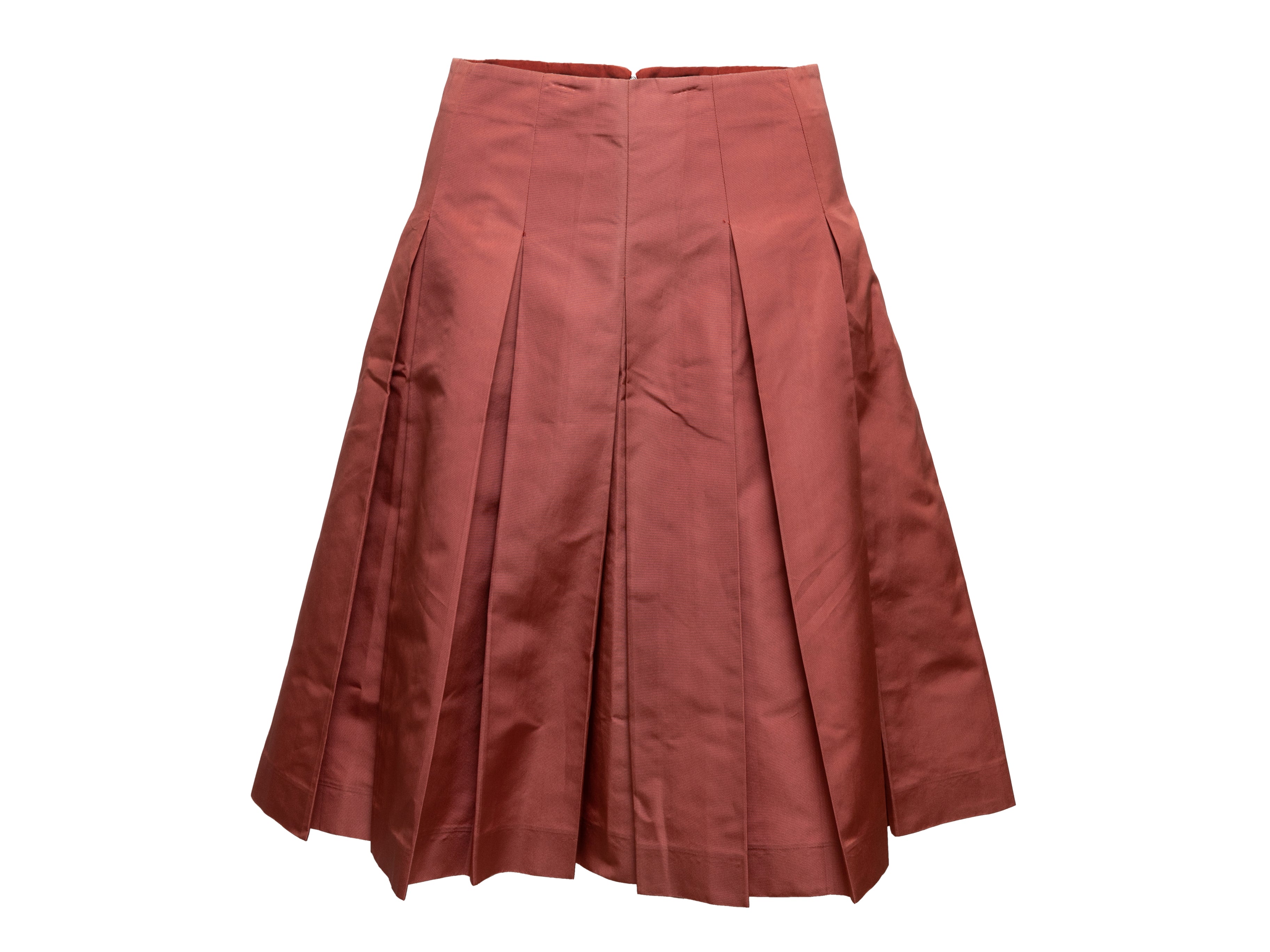 Salmon Silk Pleated Skirt Size IT 38