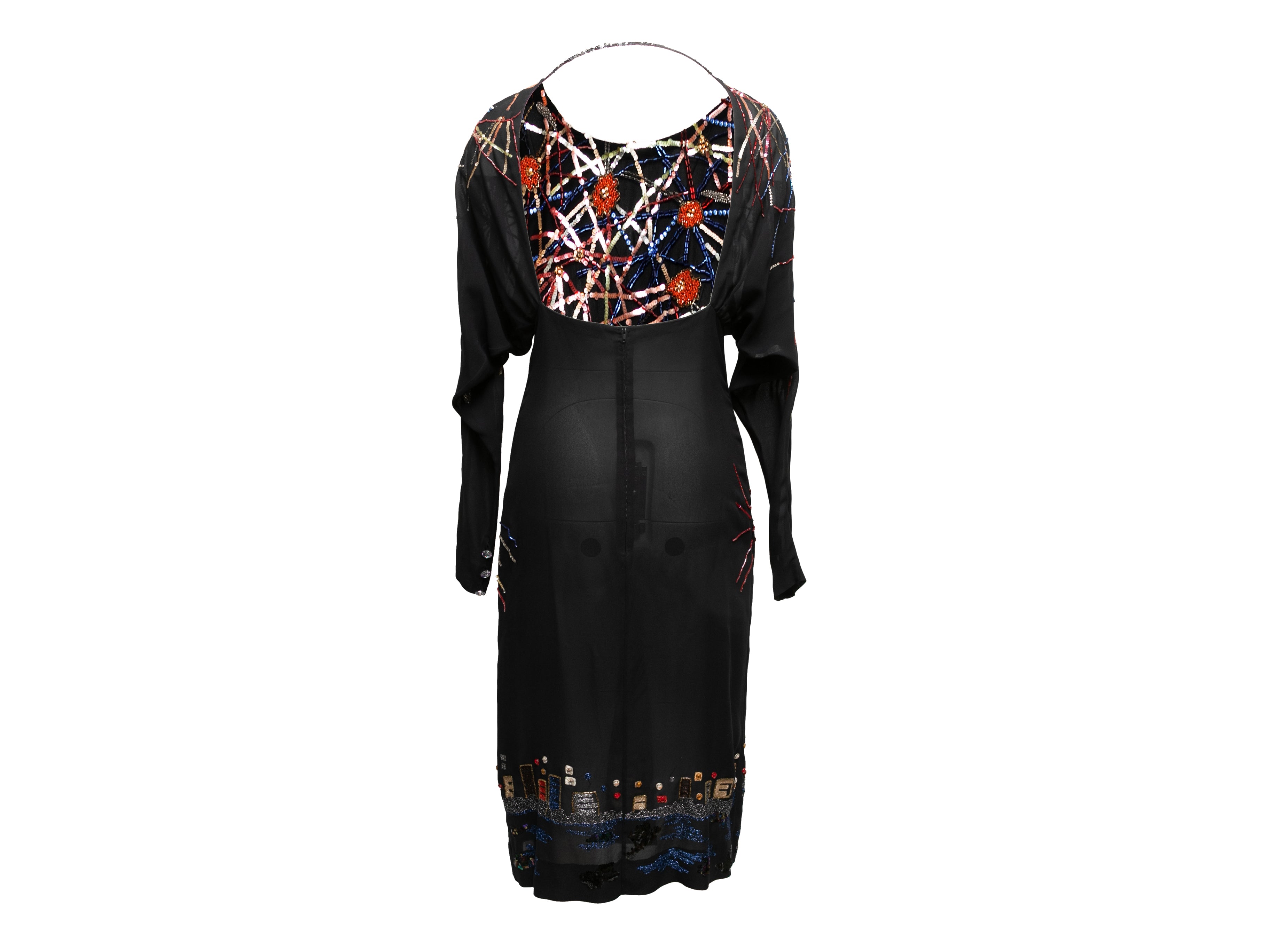 Black & Multicolor Spring/Summer 1985 Couture Dress Size US S