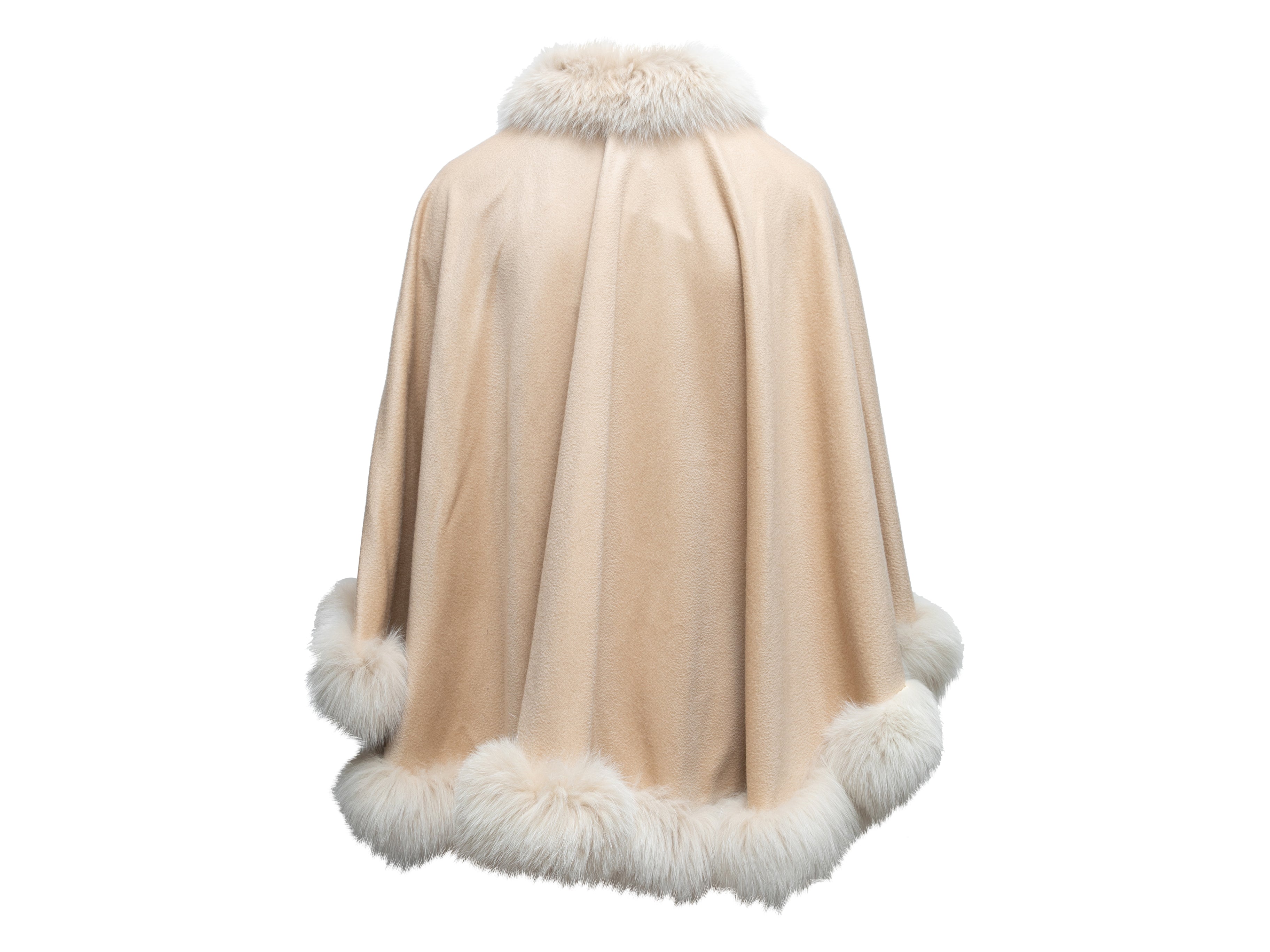 Fur-Trimmed Cashmere Cape Size S